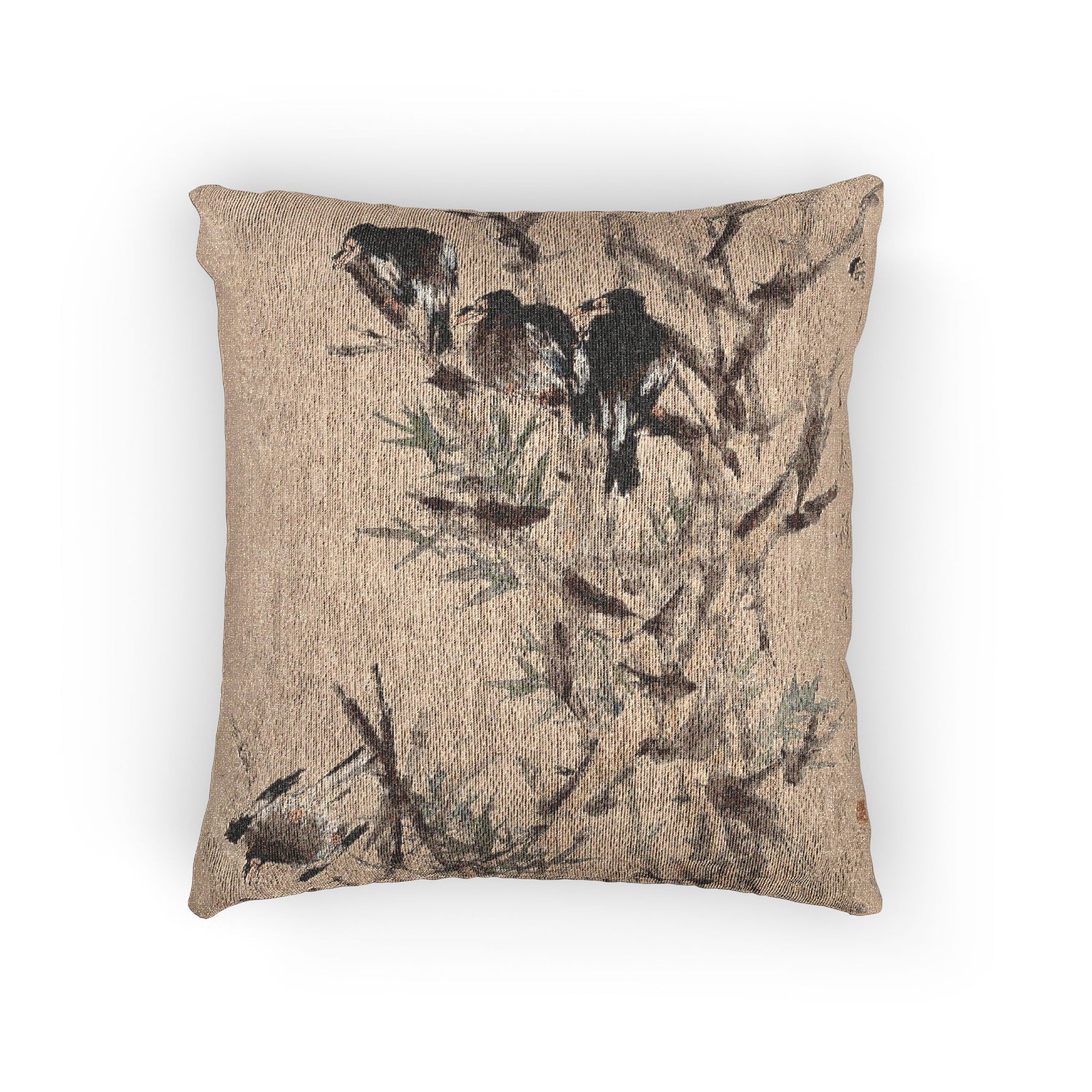 043_black-birds | Woven Pillow - MAIA HOMES