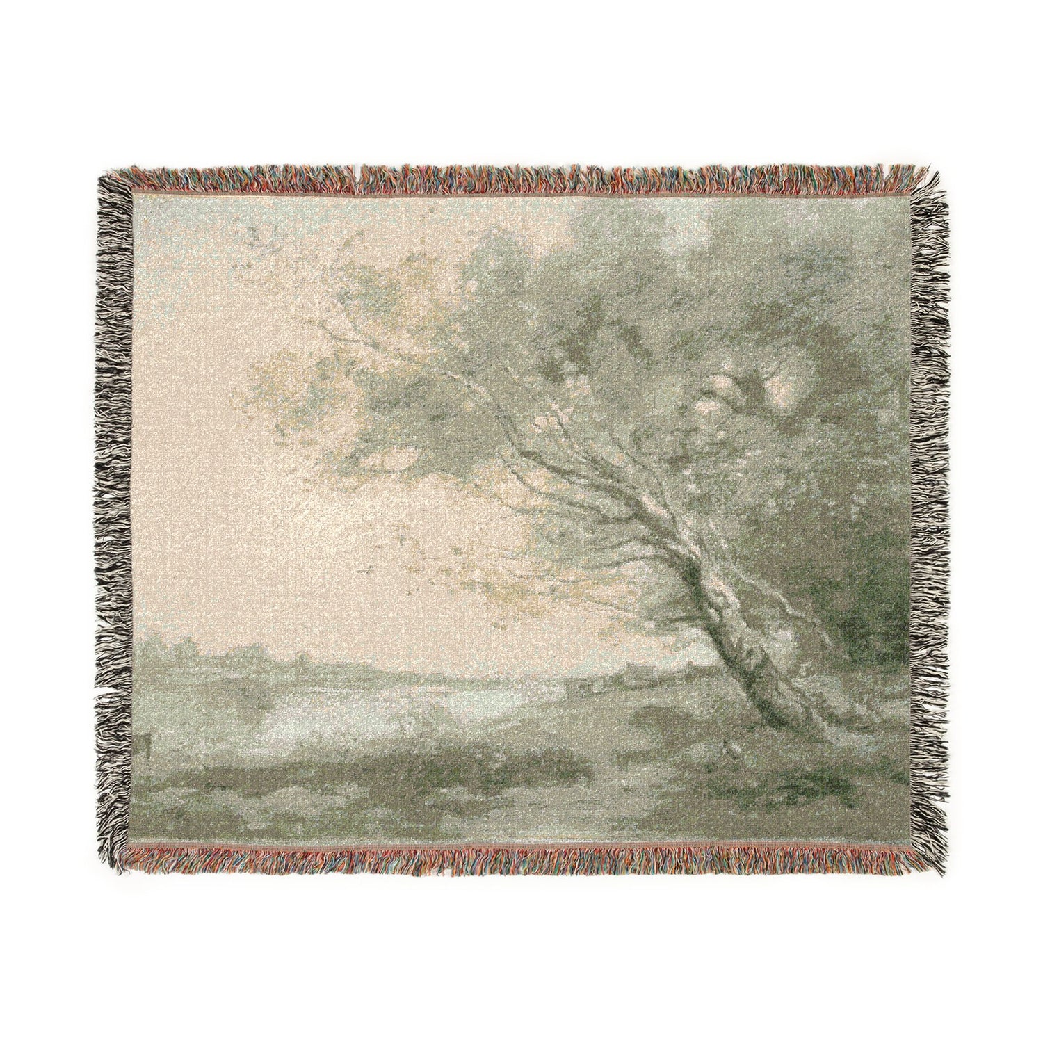 Bent Tree by the Water - Jean Baptiste Camille Corot Tapestry Blanket