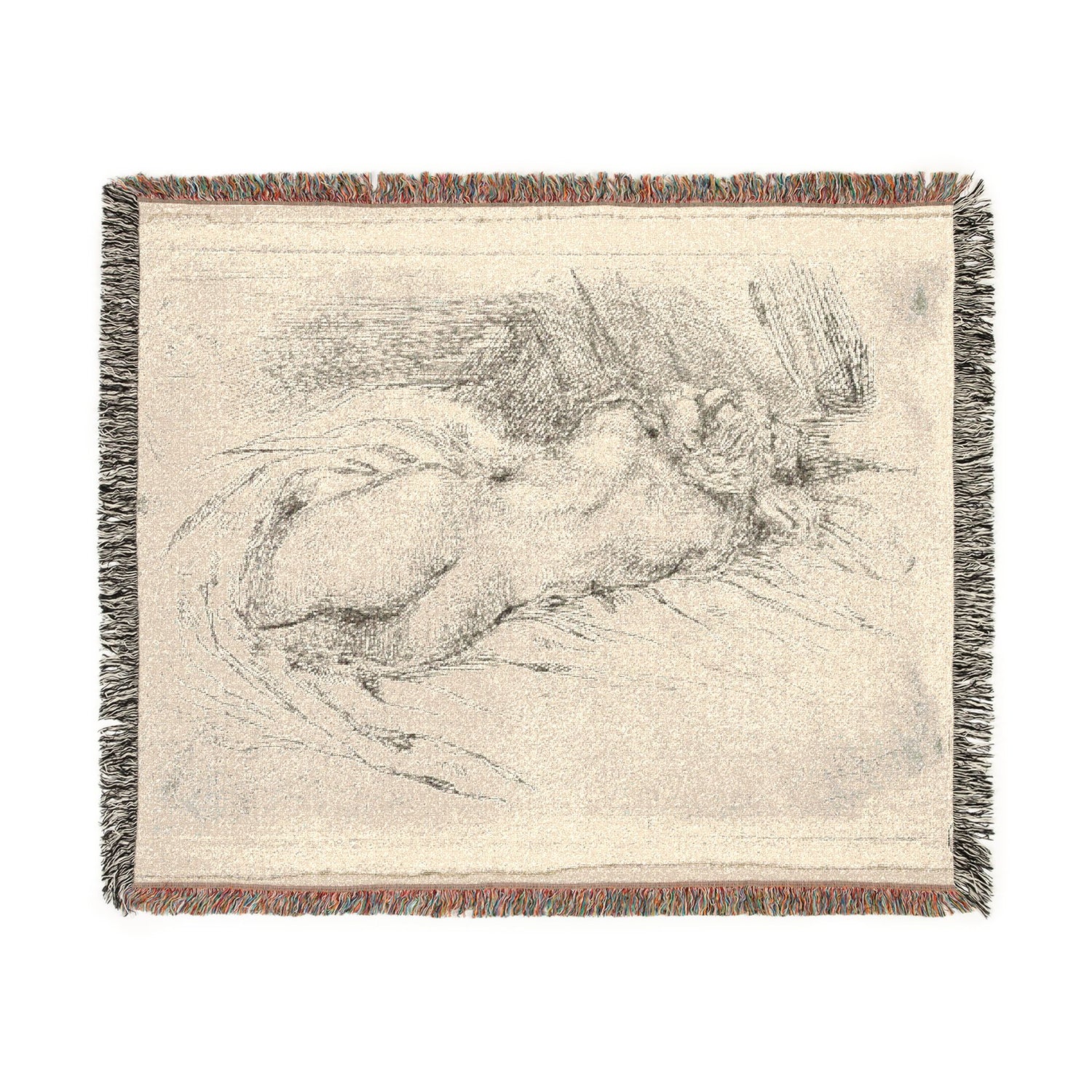 Study of a Woman Seen from the Back - Eugène Delacroix Tapestry Blanket