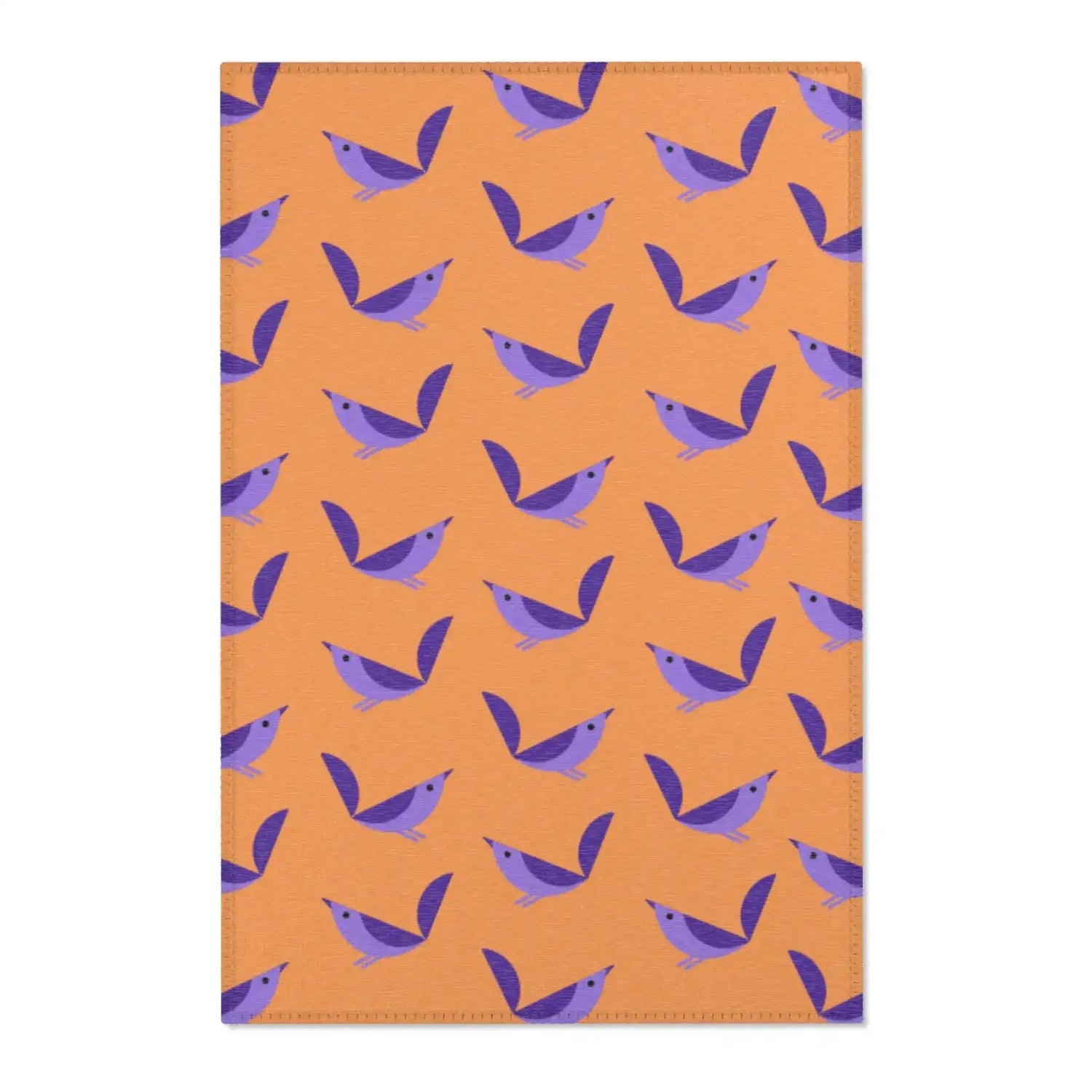 Playful Purple Birds Accent Rug