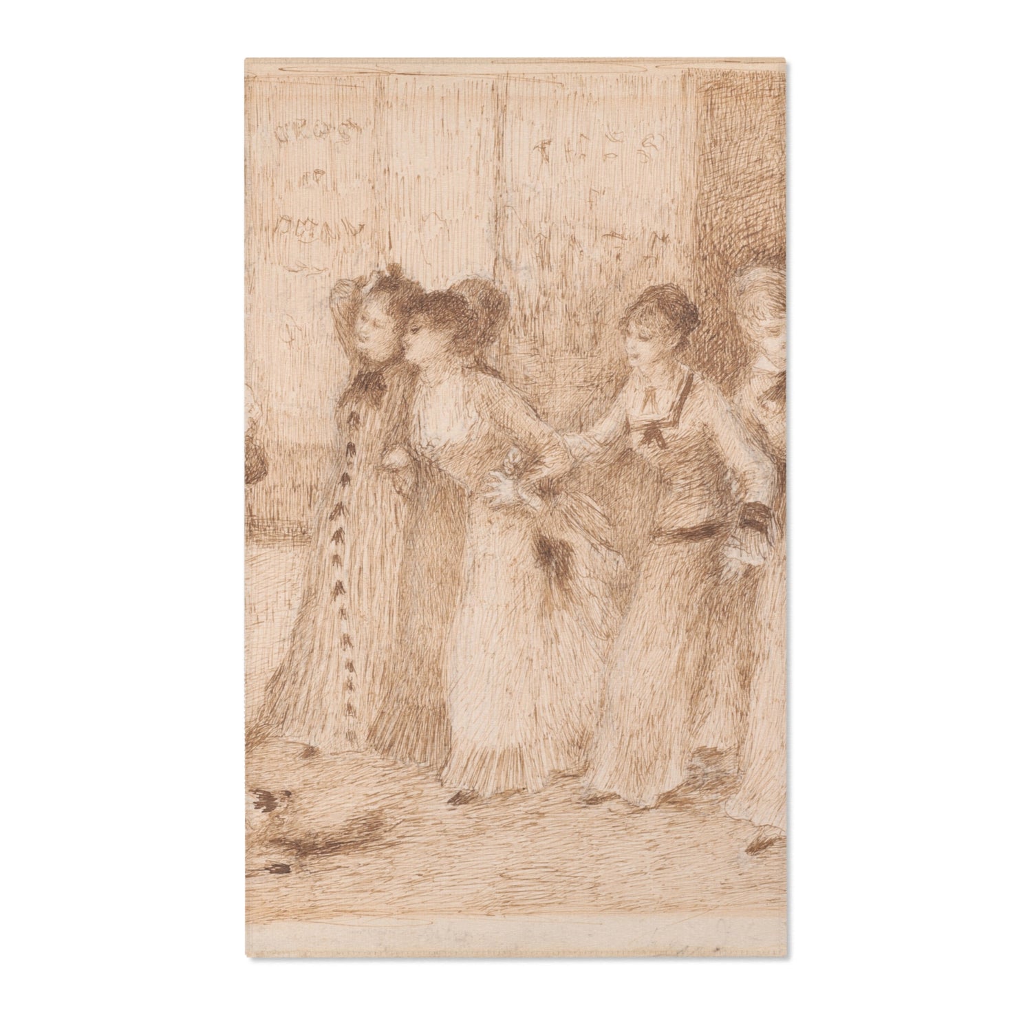 Workers' Daughters on the Outer Boulevard - Pierre-Auguste Renoir Area Rug