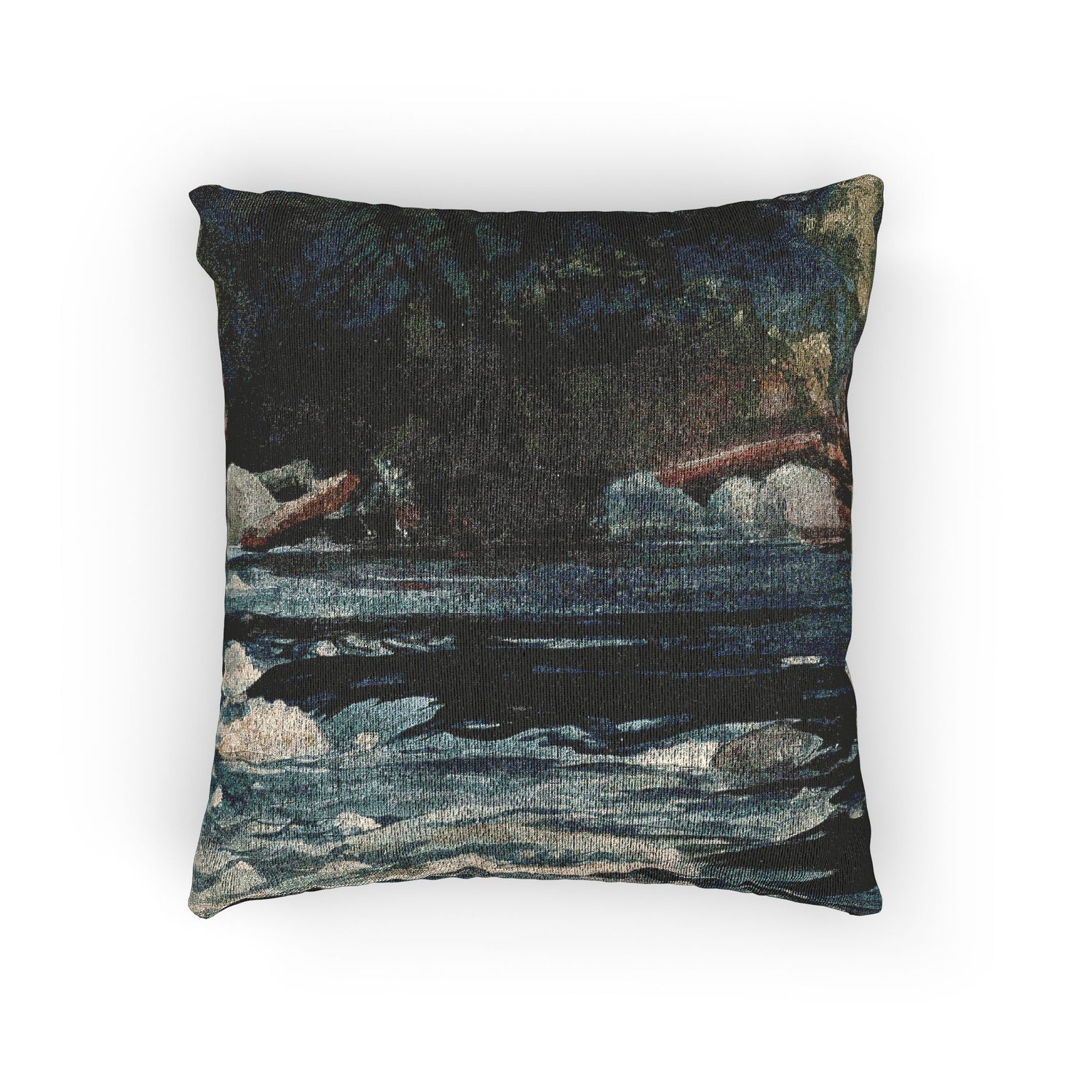 Winslow Homer - The Rapids, Hudson River, Adirondacks | Woven Pillow