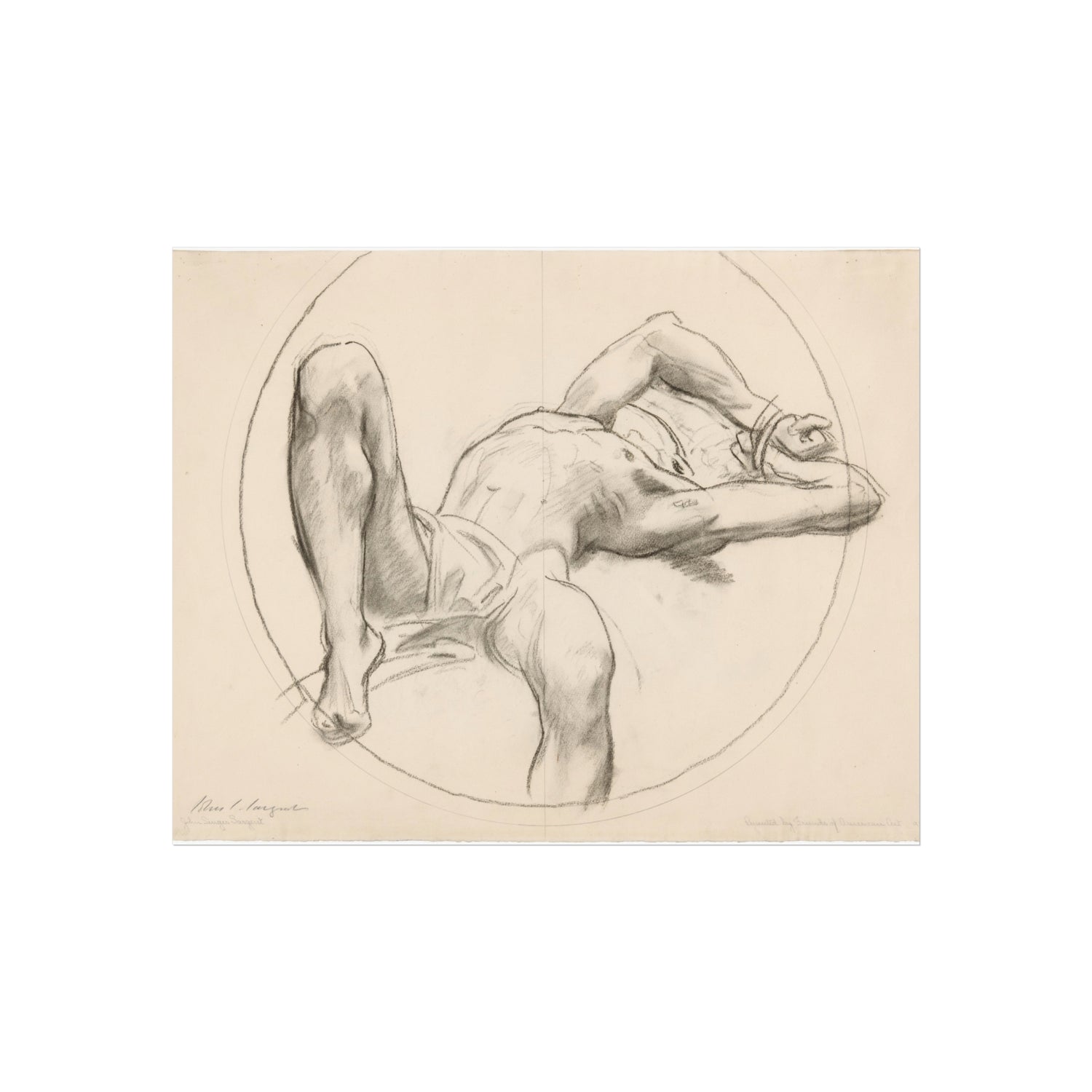John Singer Sargent - Bound Man (recto); Sketch of Bound Man (verso) | Fine Art Poster