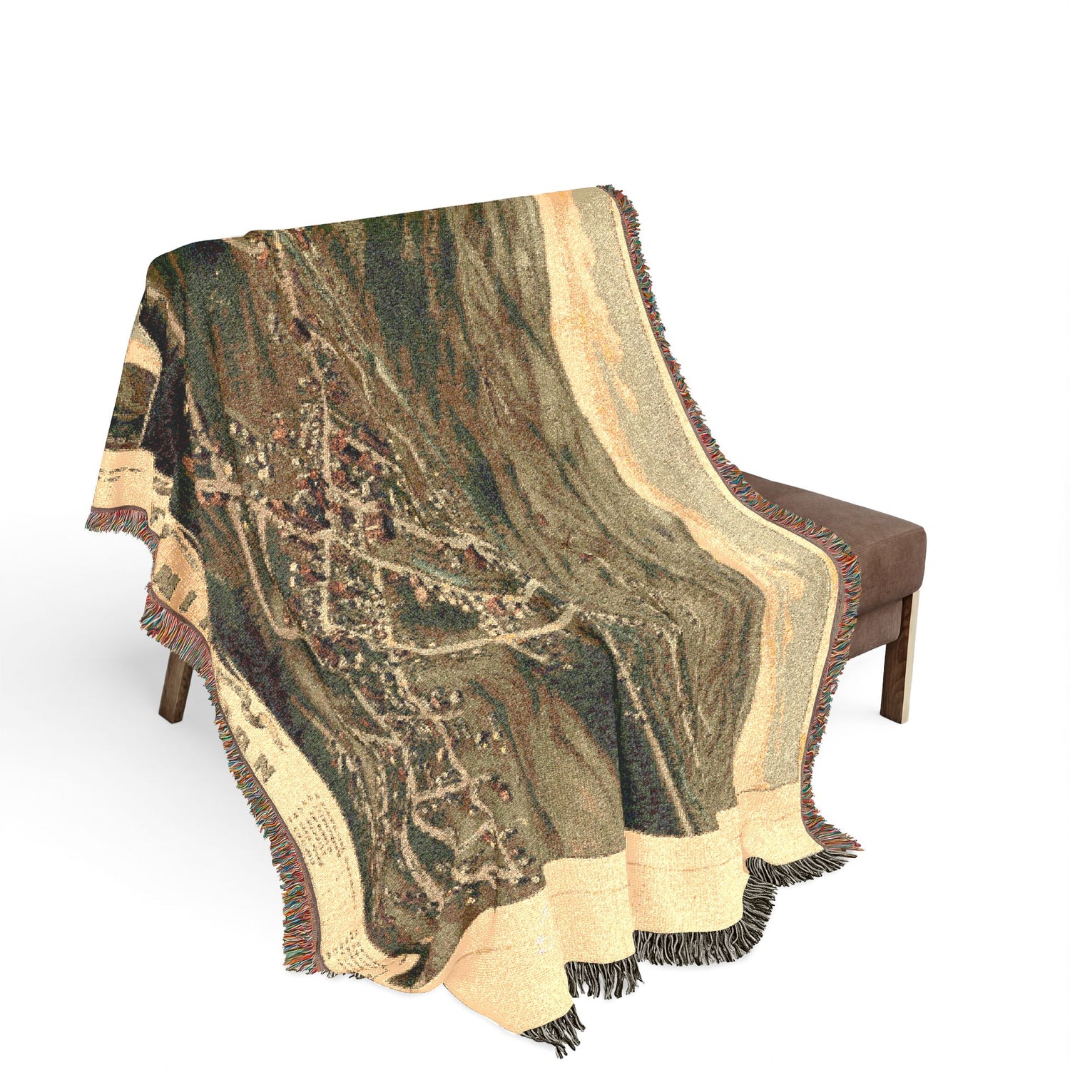 Bird's eye view of the village of Farmington, Stafford County, New Hampshire 1877 Woven Throw Blanket