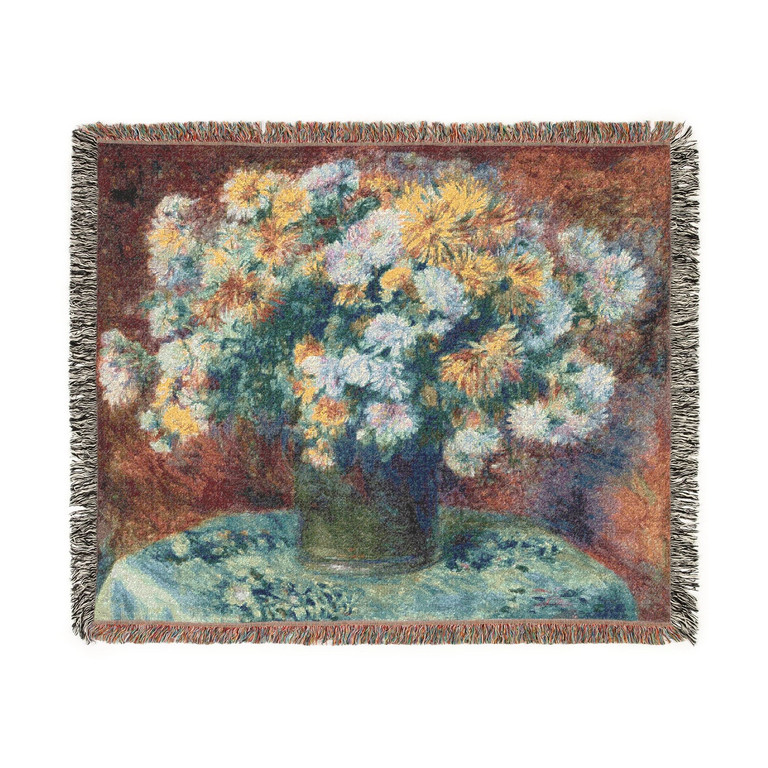 Chrysanthemums - Pierre-Auguste Renoir Tapestry Blanket