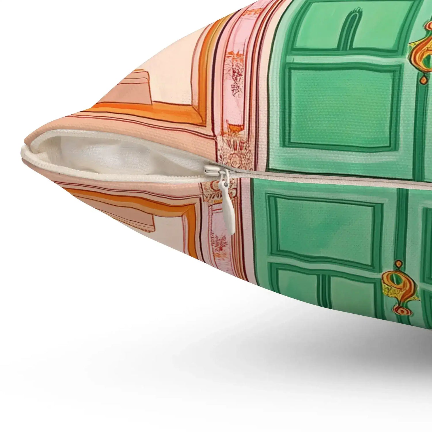 Royal Peacock Archway Throw Pillow