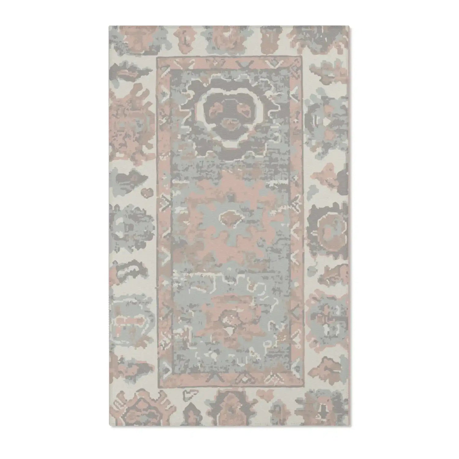 Blush & Gray Distressed Vintage Accent Rug