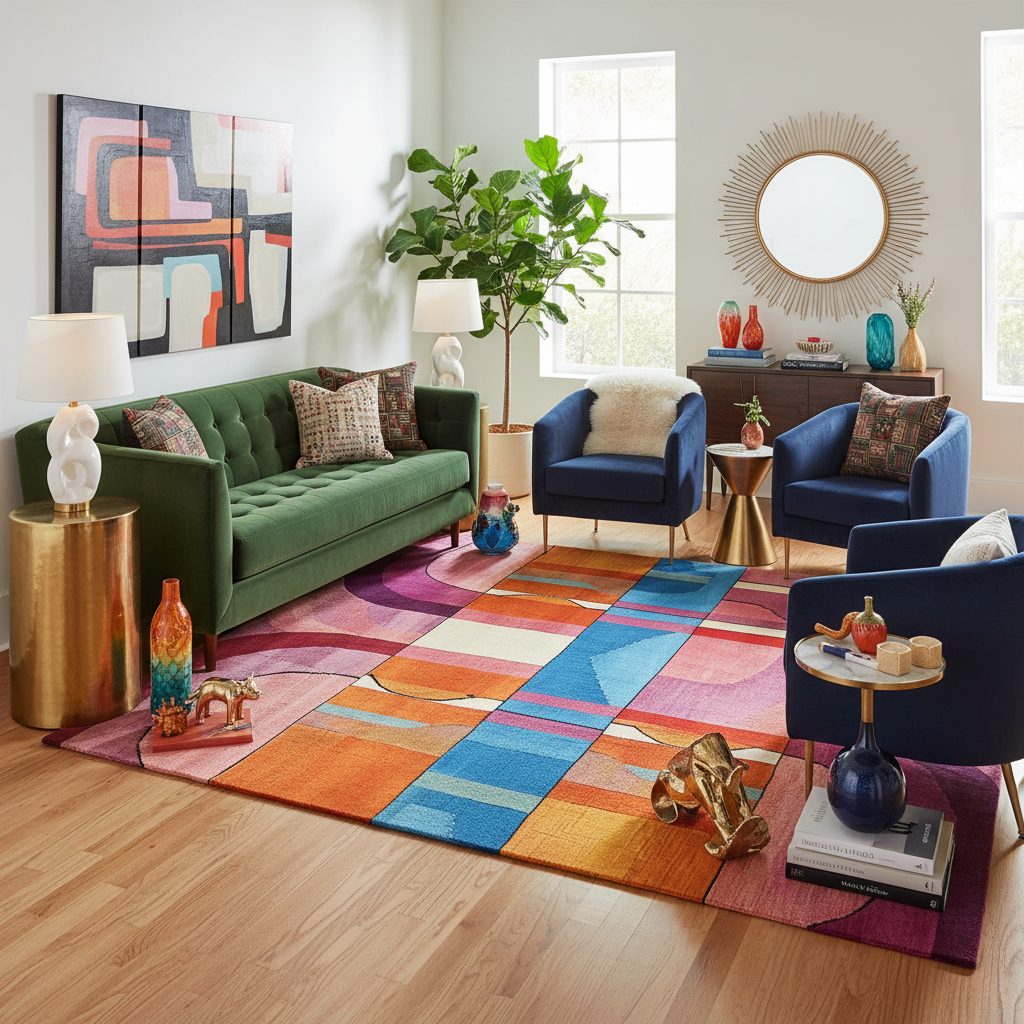 Chroma Groove Hand Tufted Rug