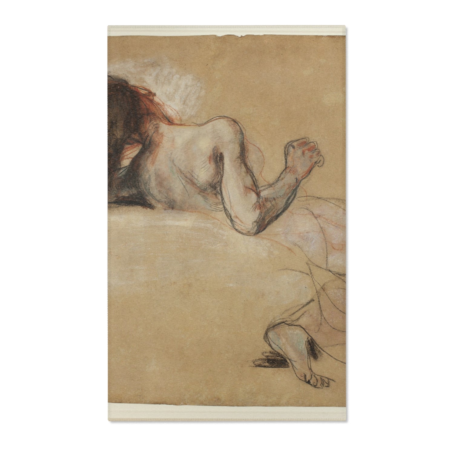 Crouching Woman - Eugène Delacroix Area Rug