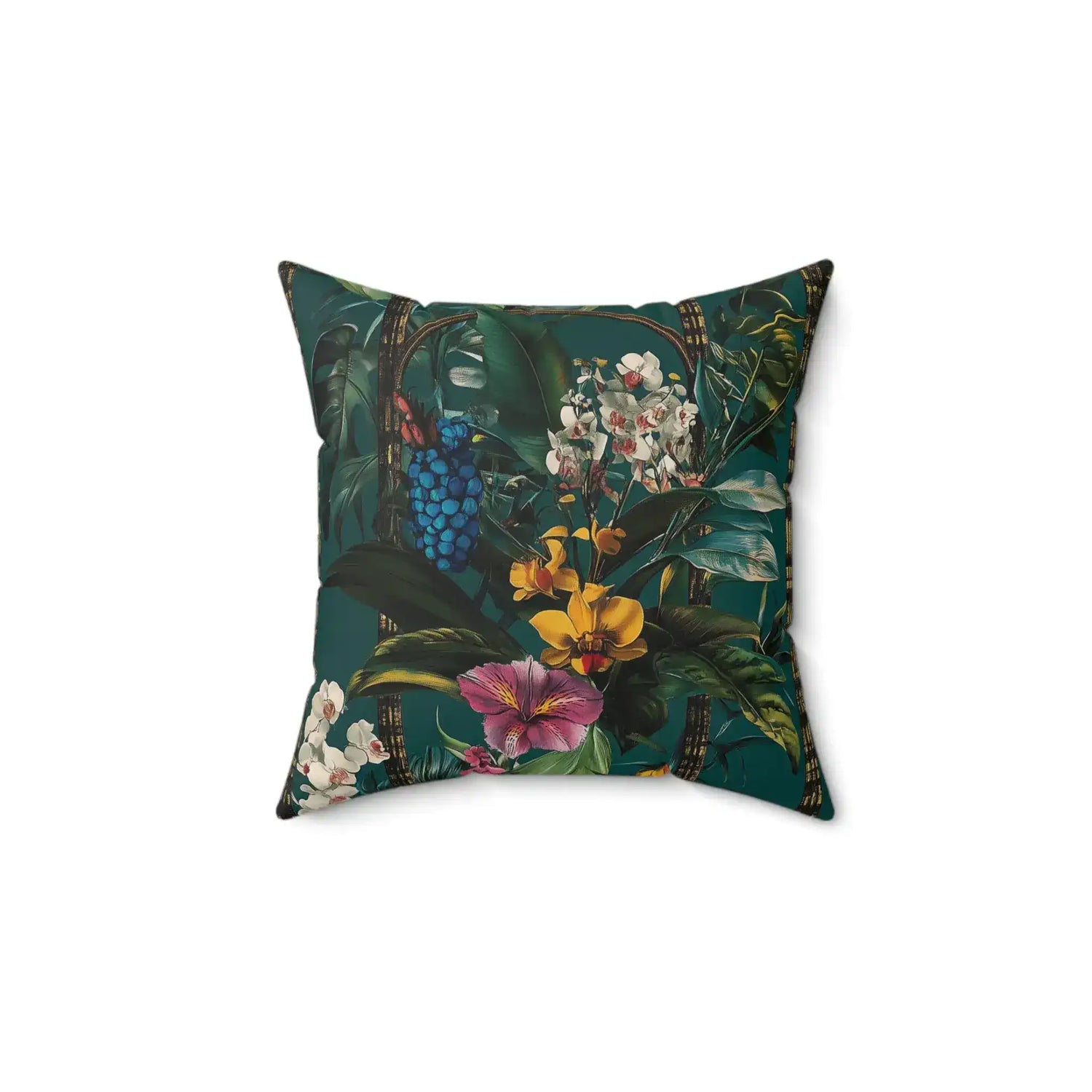 Tropical Floral Bloom Throw Pillow