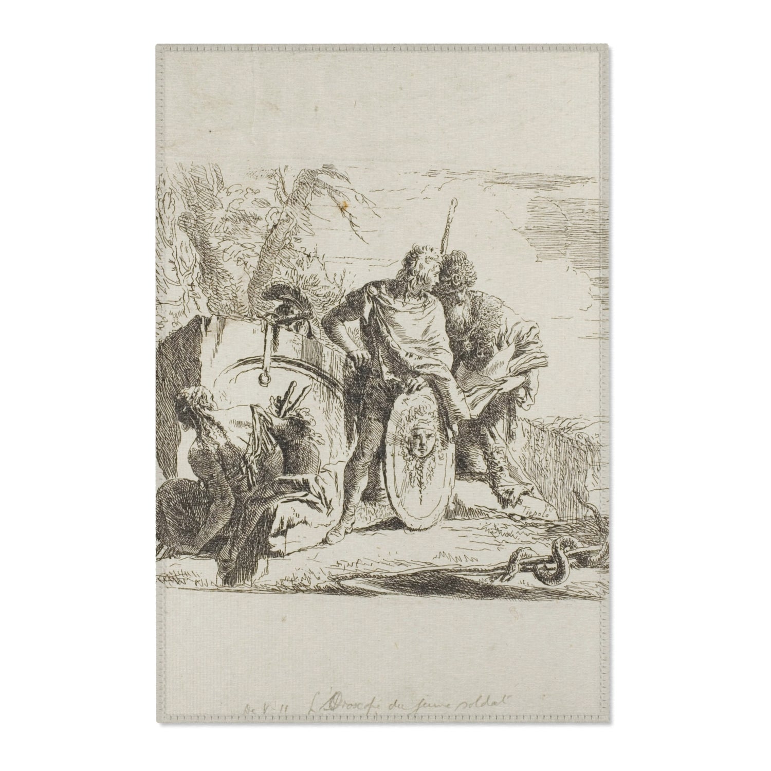 The Astrologer and the Young Soldier - Giovanni Battista Tiepolo Area Rug