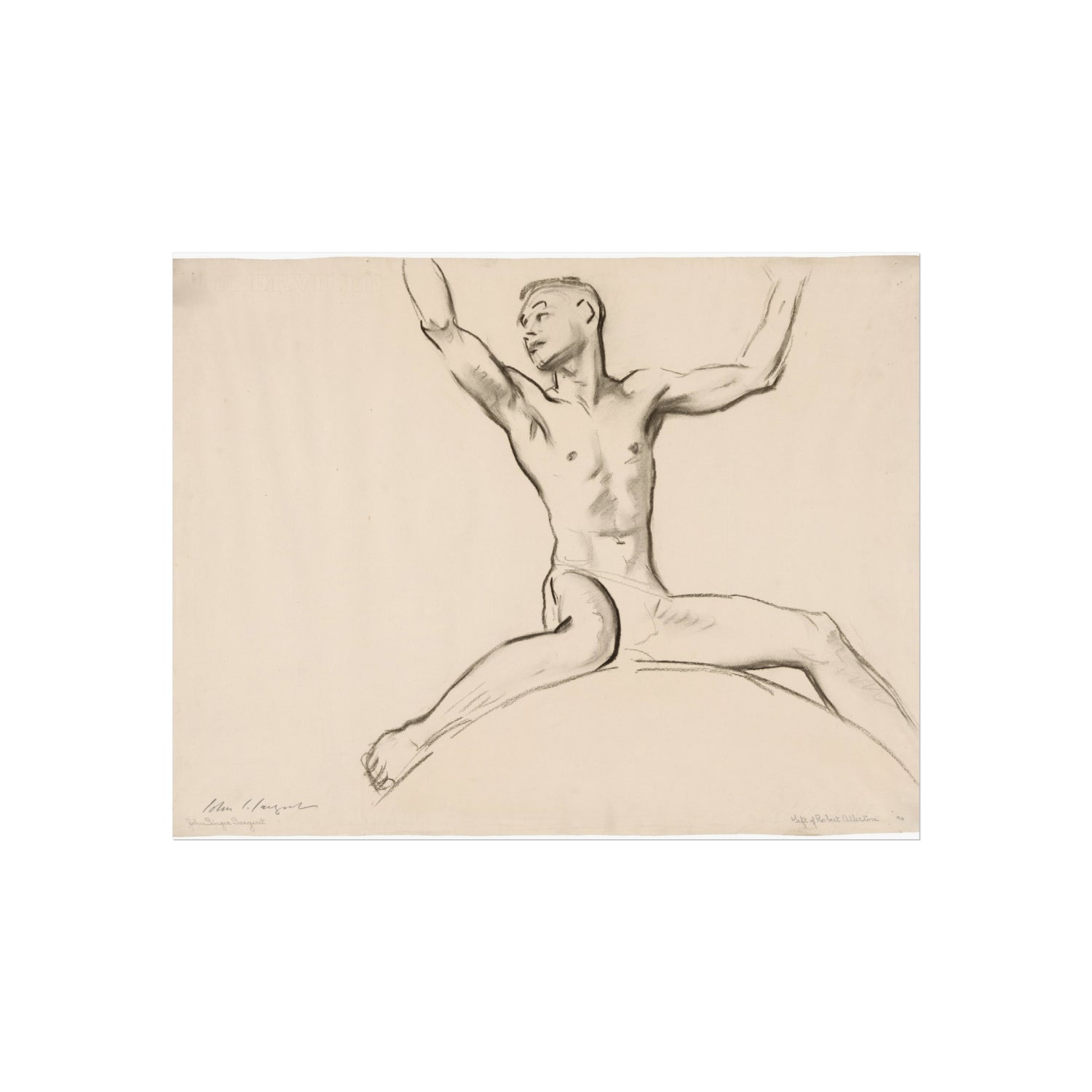 John Singer Sargent - Seated Male Nude, Arms Uplifted | Fine Art Poster