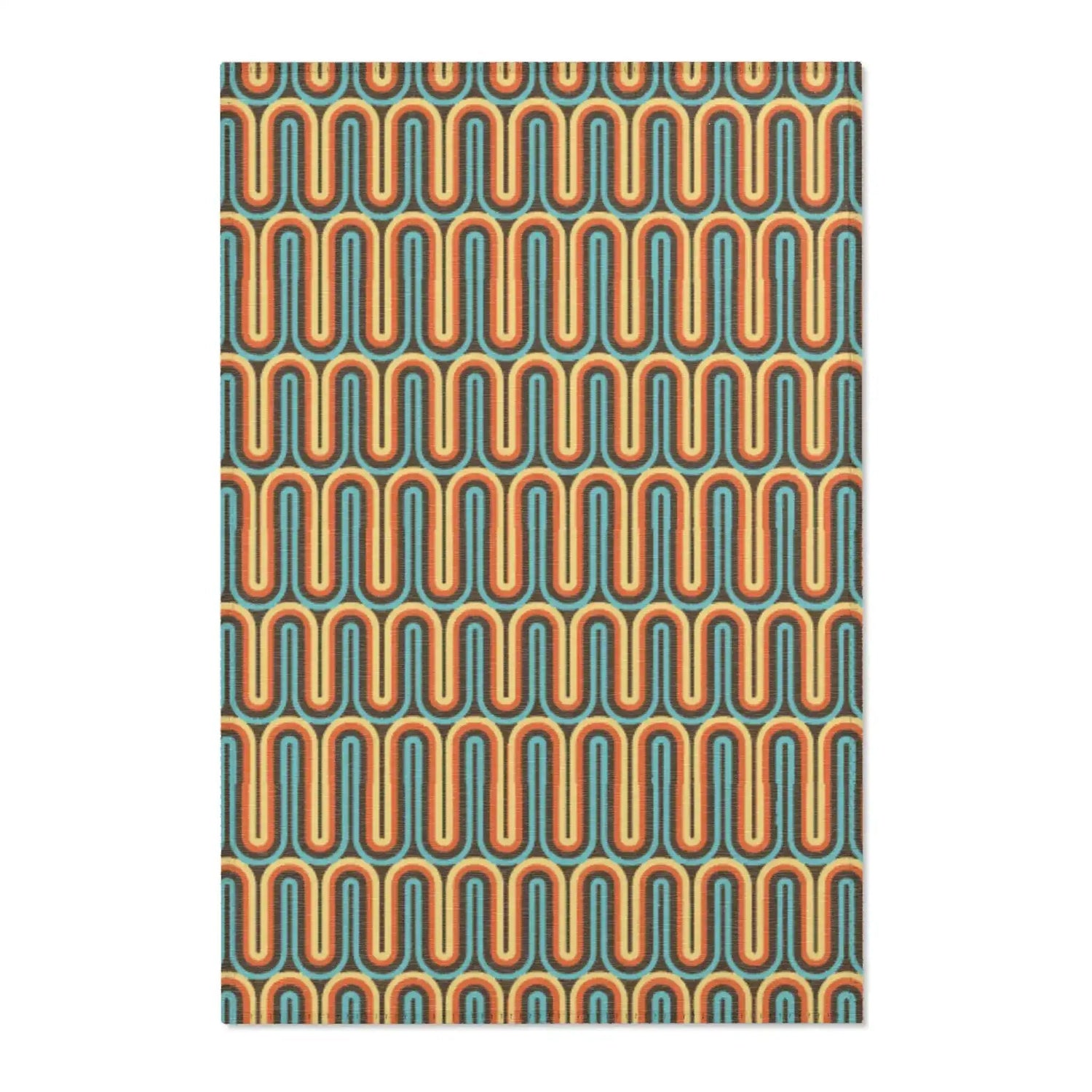 Retro Sunset Waves Accent Rug