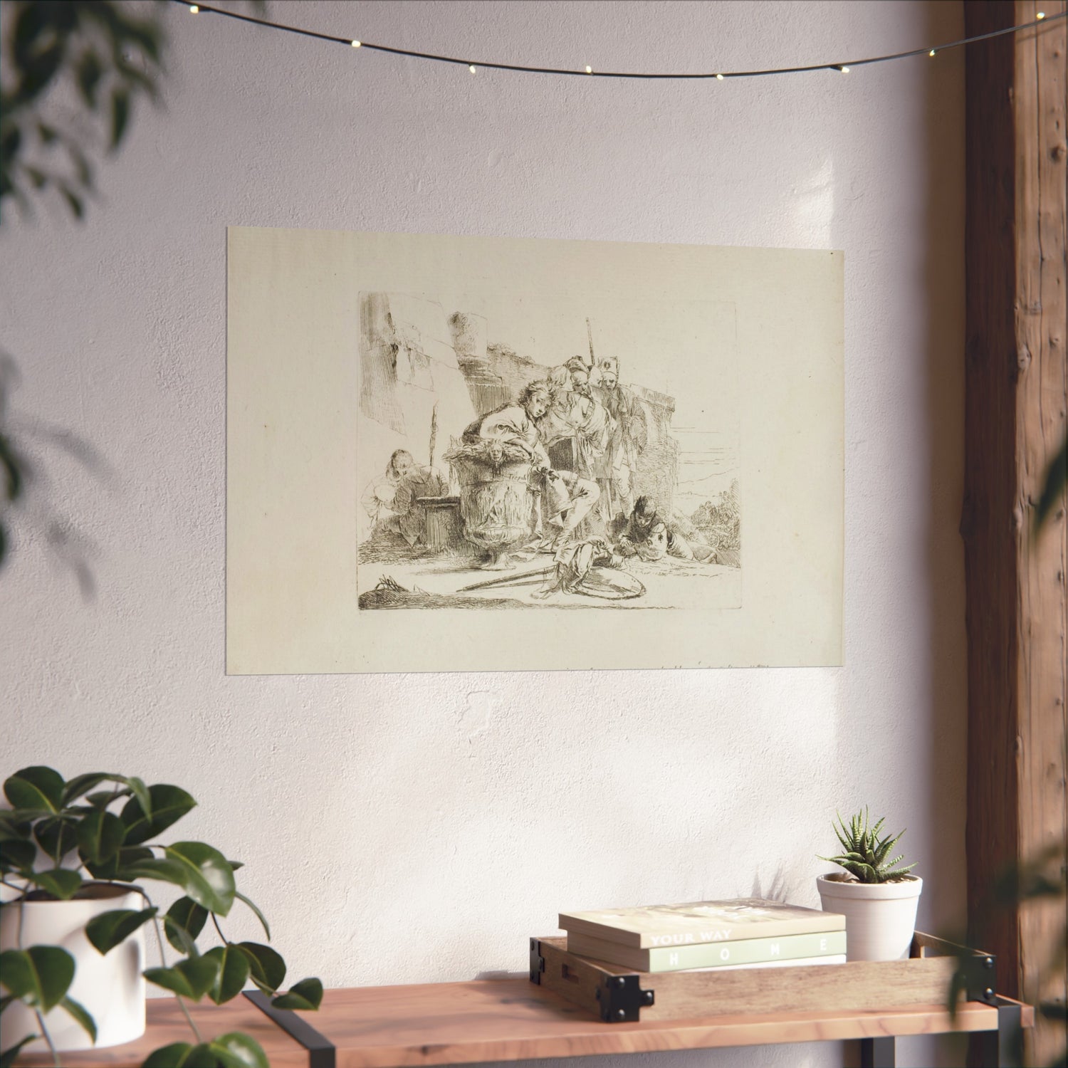Seated Youth Leaning against an Urn - Giovanni Battista Tiepolo Fine Art Poster