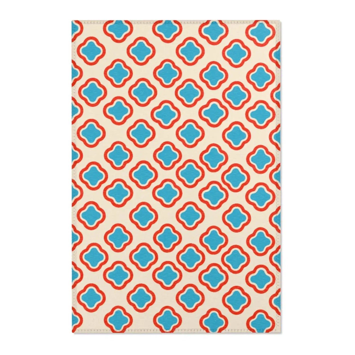 Bold Blue Clover Trellis Accent Rug
