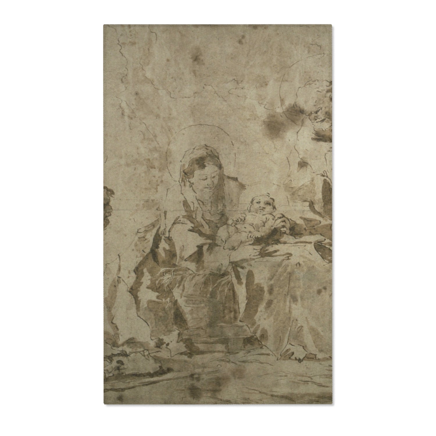 Adoration of the Shepherds - Francesco Guardi Area Rug