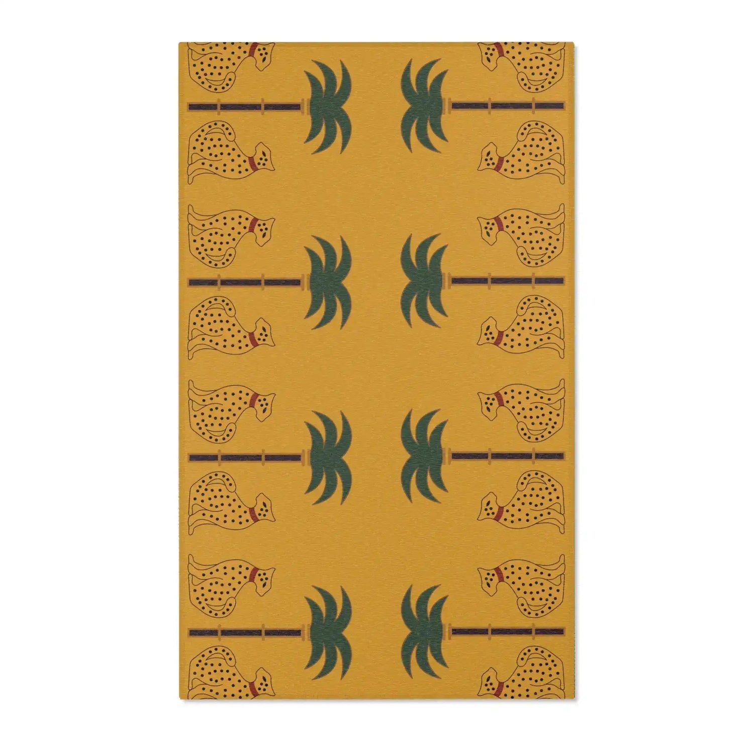 Leopards and Palms Border Accent rug