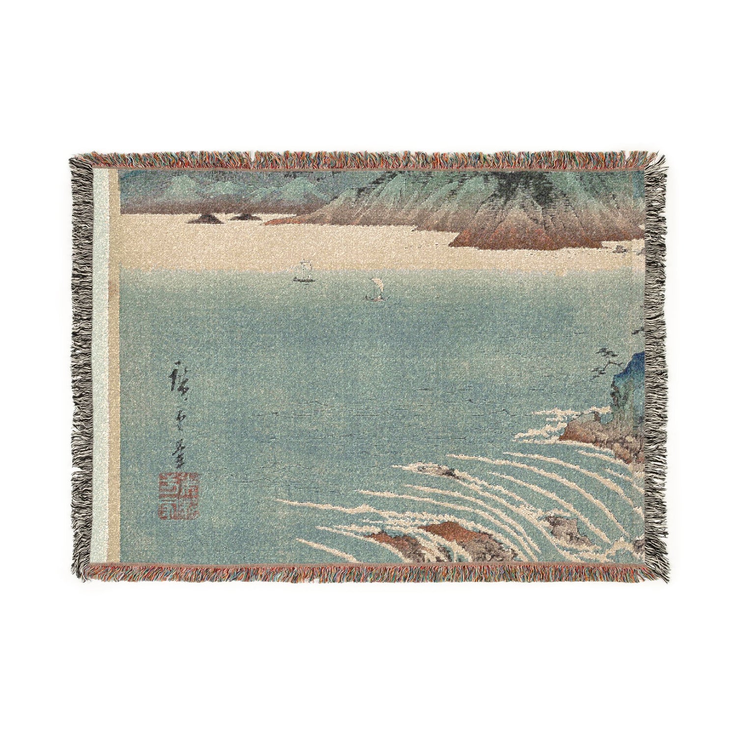 The Whirlpools of Awa - Utagawa Hiroshige Tapestry Blanket