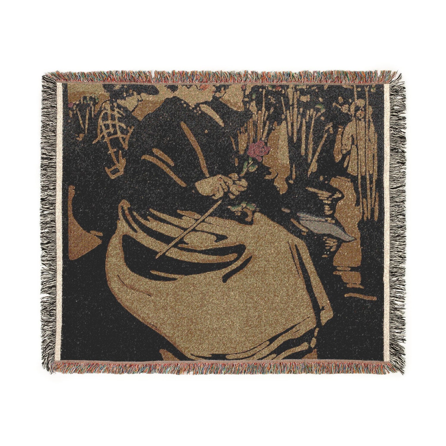 London Types: Flower Girl Woven Throw Blanket