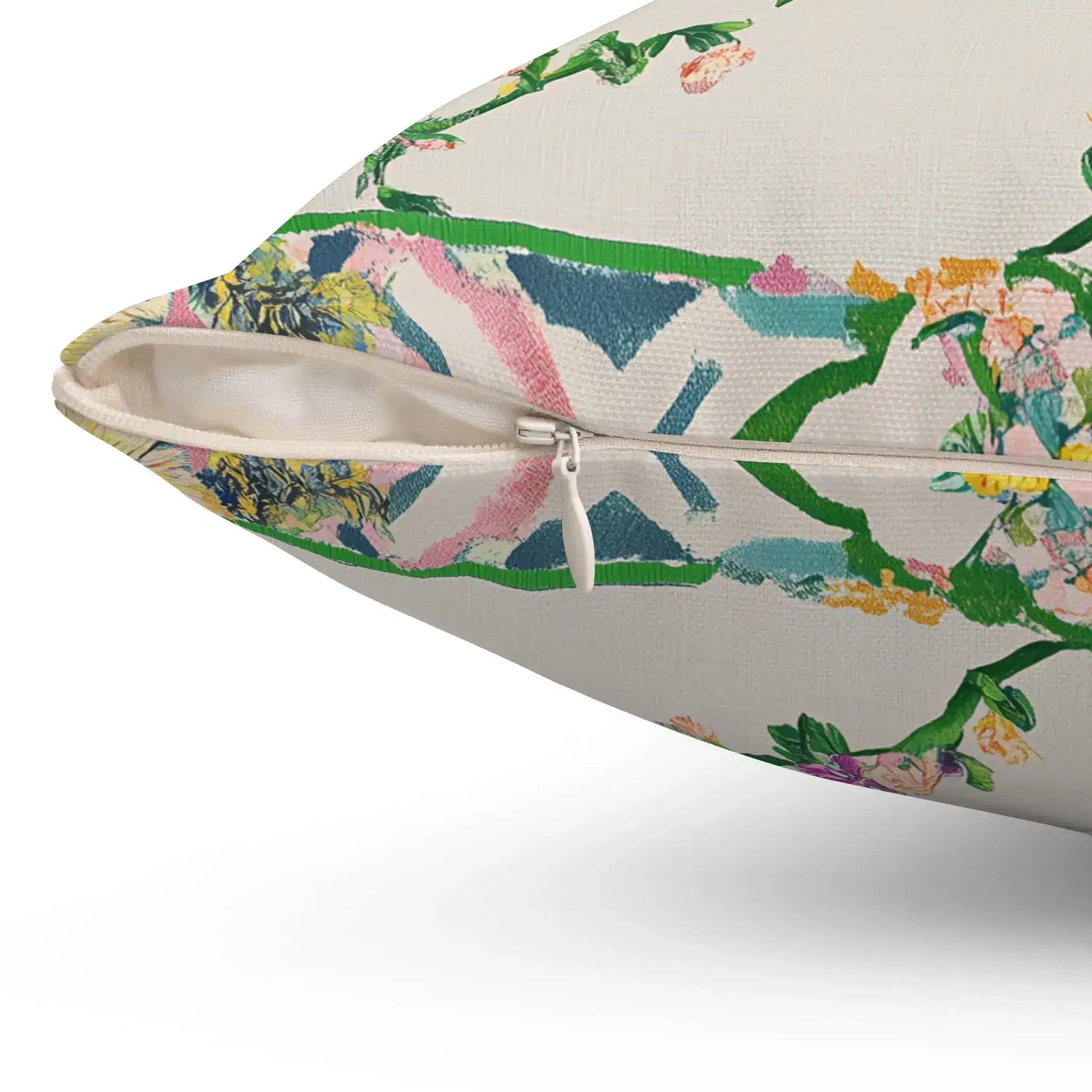 Tropical Bloom Aviary Throw Pillow