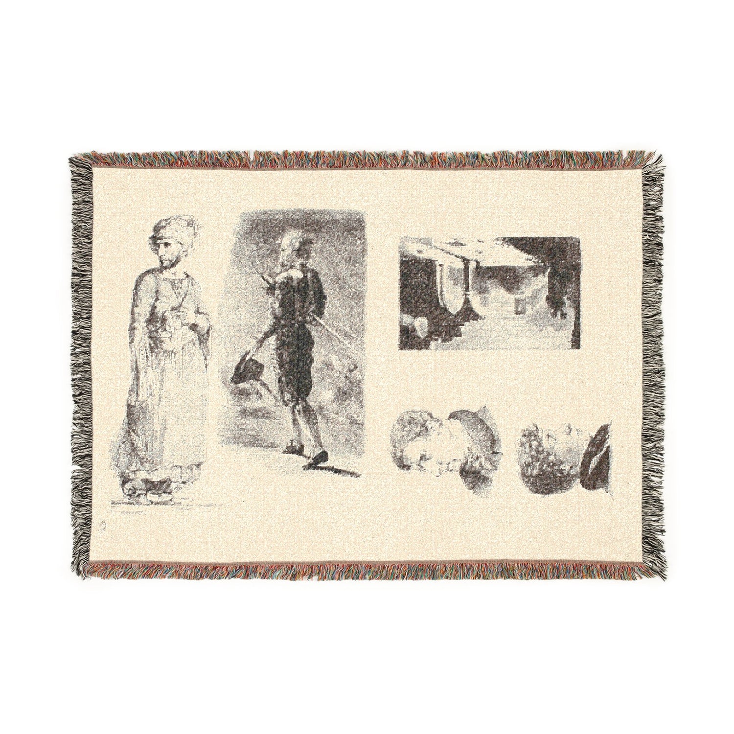 Sheet of Sketches - Eugène Delacroix Tapestry Blanket