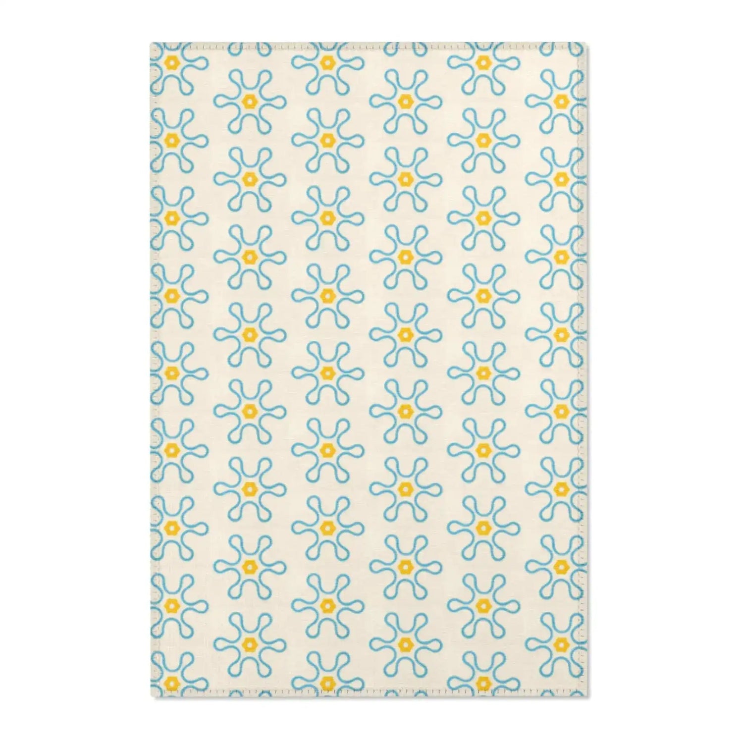 Blue and Yellow Floral Accent Rug