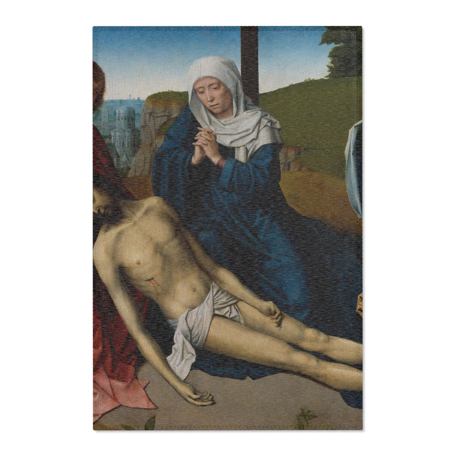 Lamentation over the Body of Christ - Gerard David Area Rug