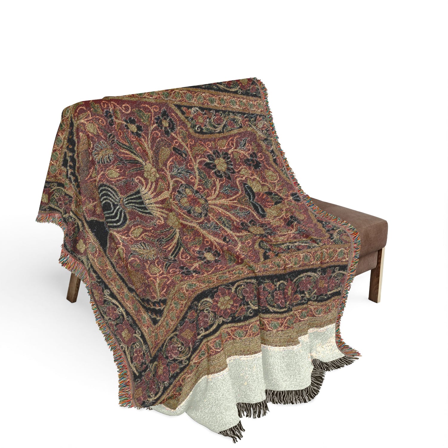 Royal Round Tent made for Muhammad Shah (wall panel with one design unit) Woven Throw Blanket
