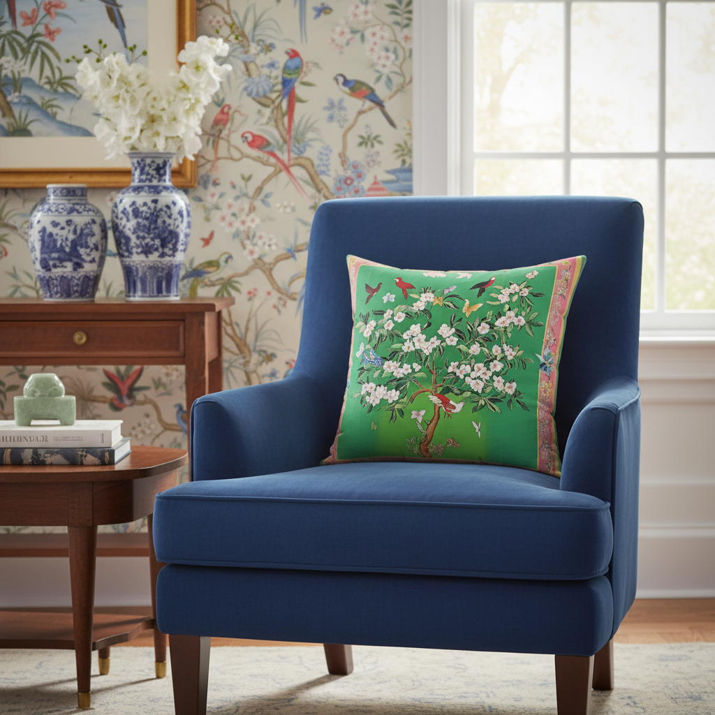 Orchard Aviary Bloom Throw Pillow