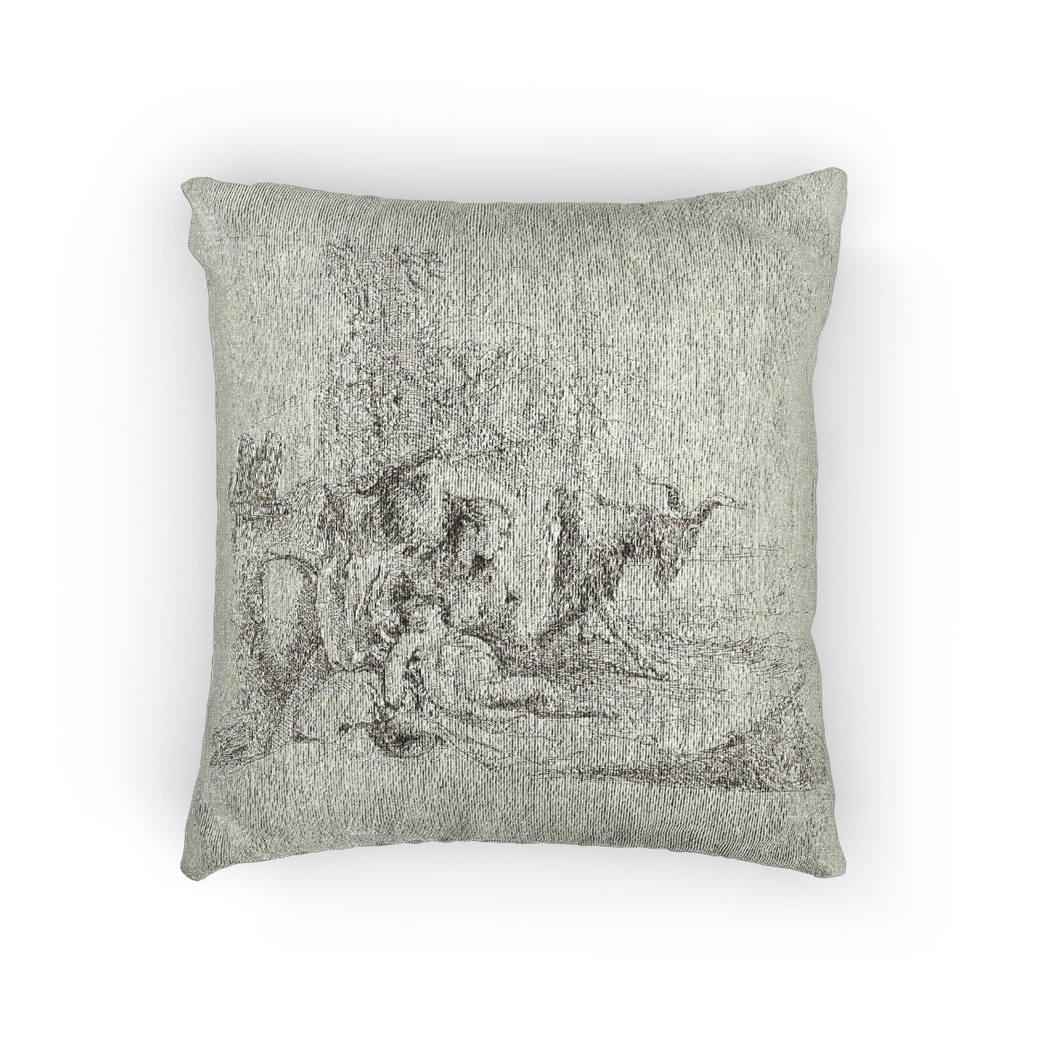 A Nymph with a Small Satyr and Two Goats - Giovanni Battista Tiepolo Pillow