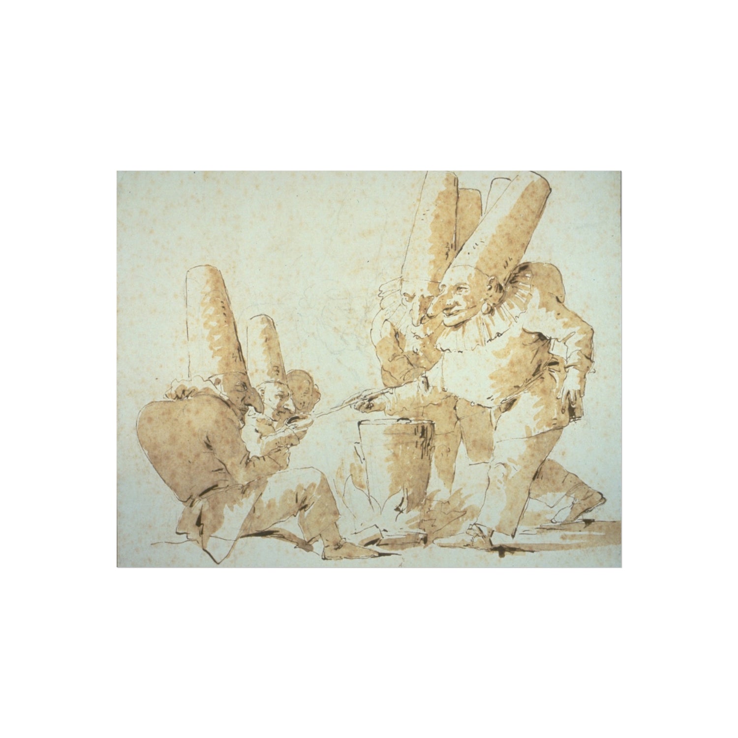 Punchinellos Cooking and Tasting Gnocchi - Giovanni Battista Tiepolo Fine Art Poster