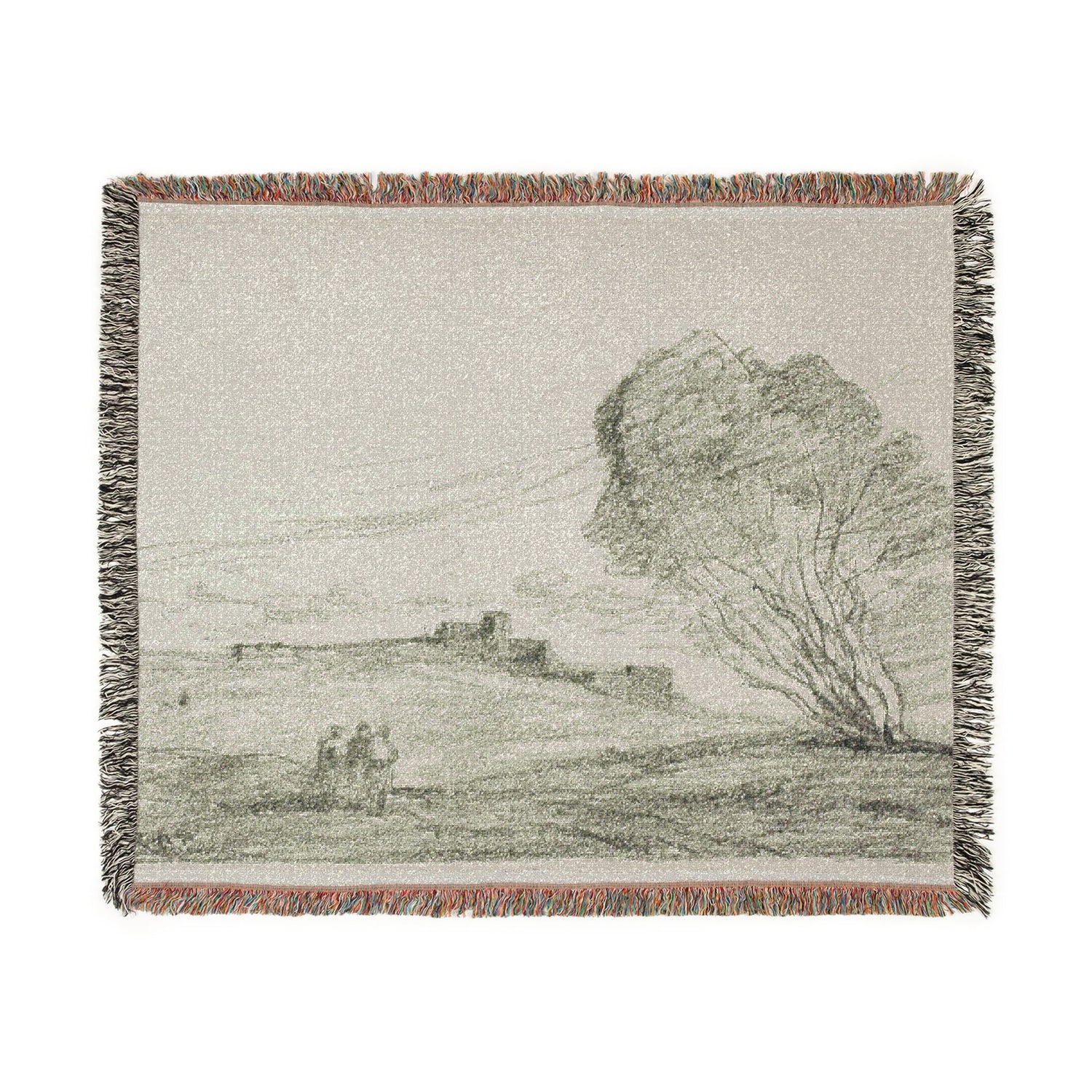 The Isolated Fort - Jean Baptiste Camille Corot Tapestry Blanket
