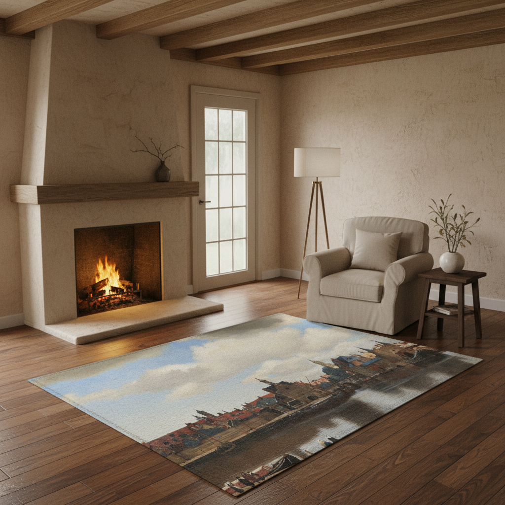 Vista de Delft - Alfombra de Johannes Vermeer
