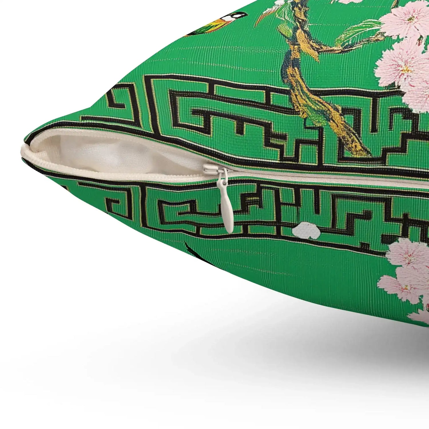 Blossom and Birds Throw Pillow