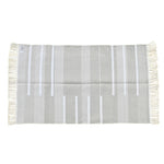 Handwoven Minimalistic Gray Cotton Rug with Fringes