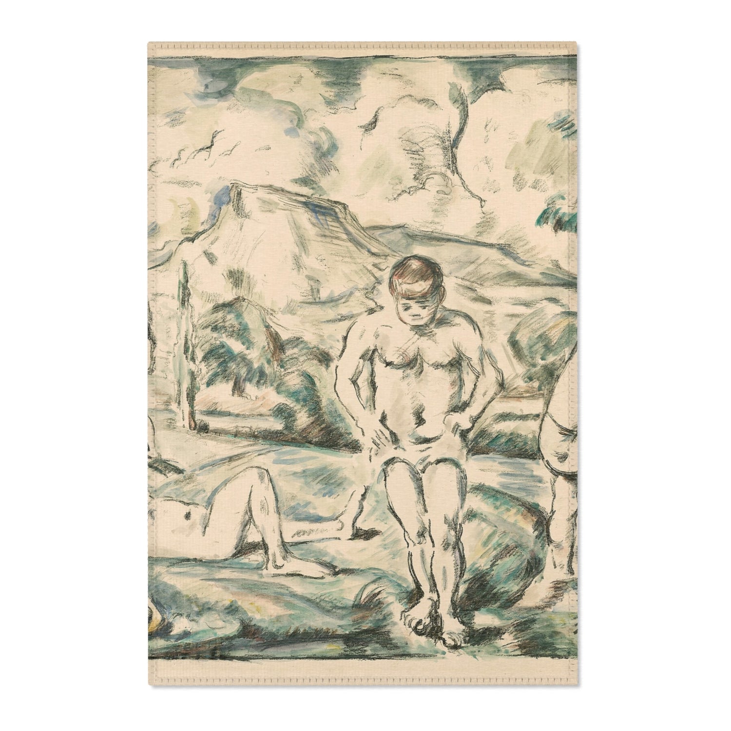 Large Bathers - Paul Cezanne Area Rug