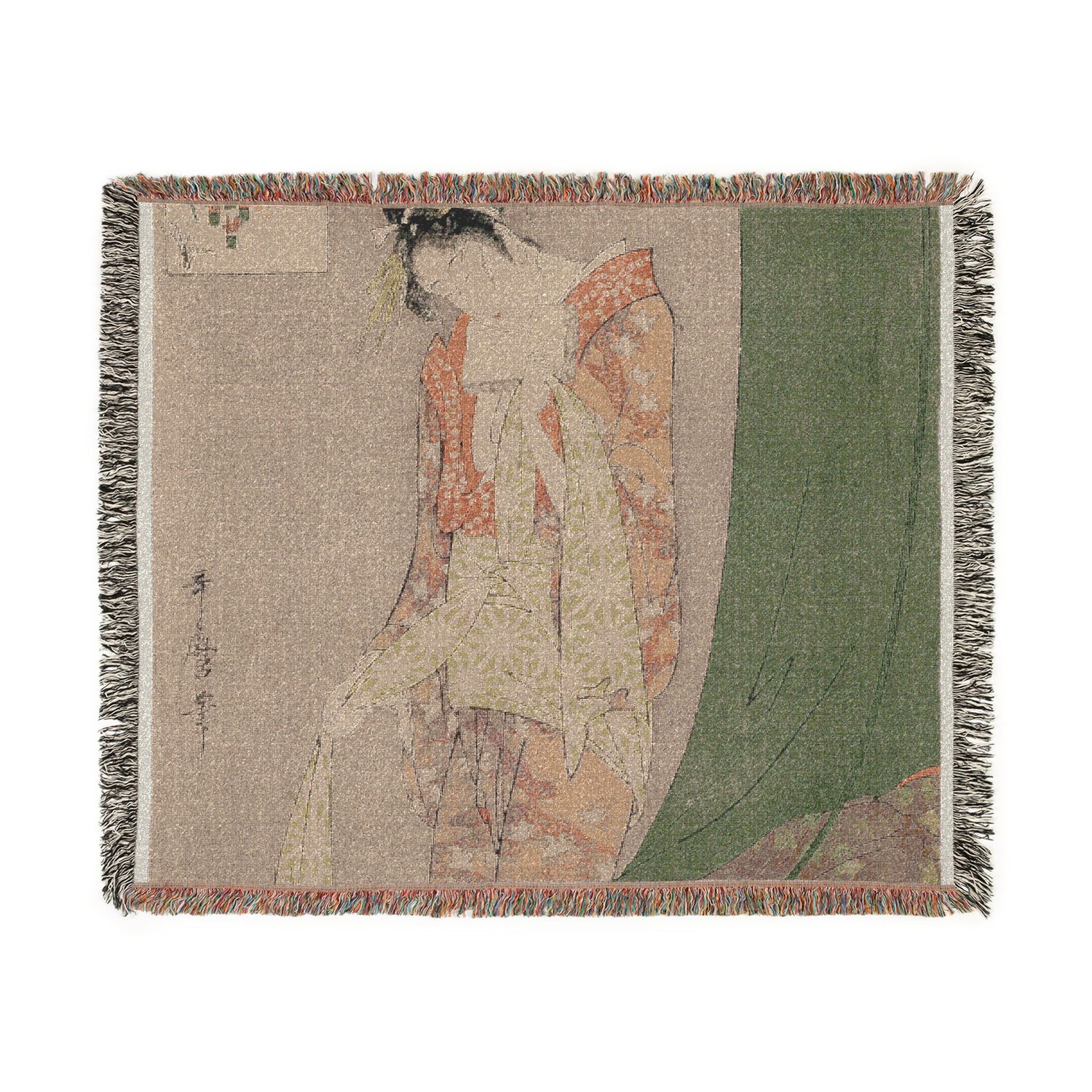 Hanaogi of Ogiya Picture Puzzles - Kitagawa Utamaro Tapestry Blanket