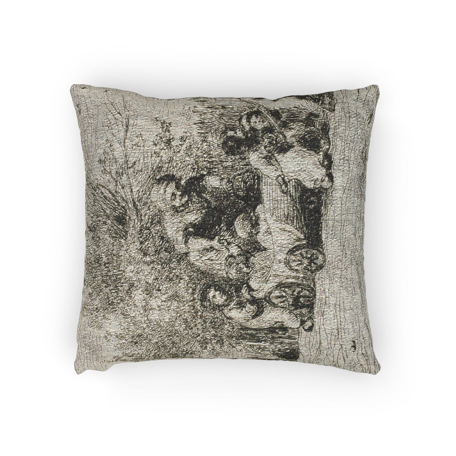 Charles François Daubigny - The Heritage of the Wagon (The Children with the Wagon) | Woven Pillow