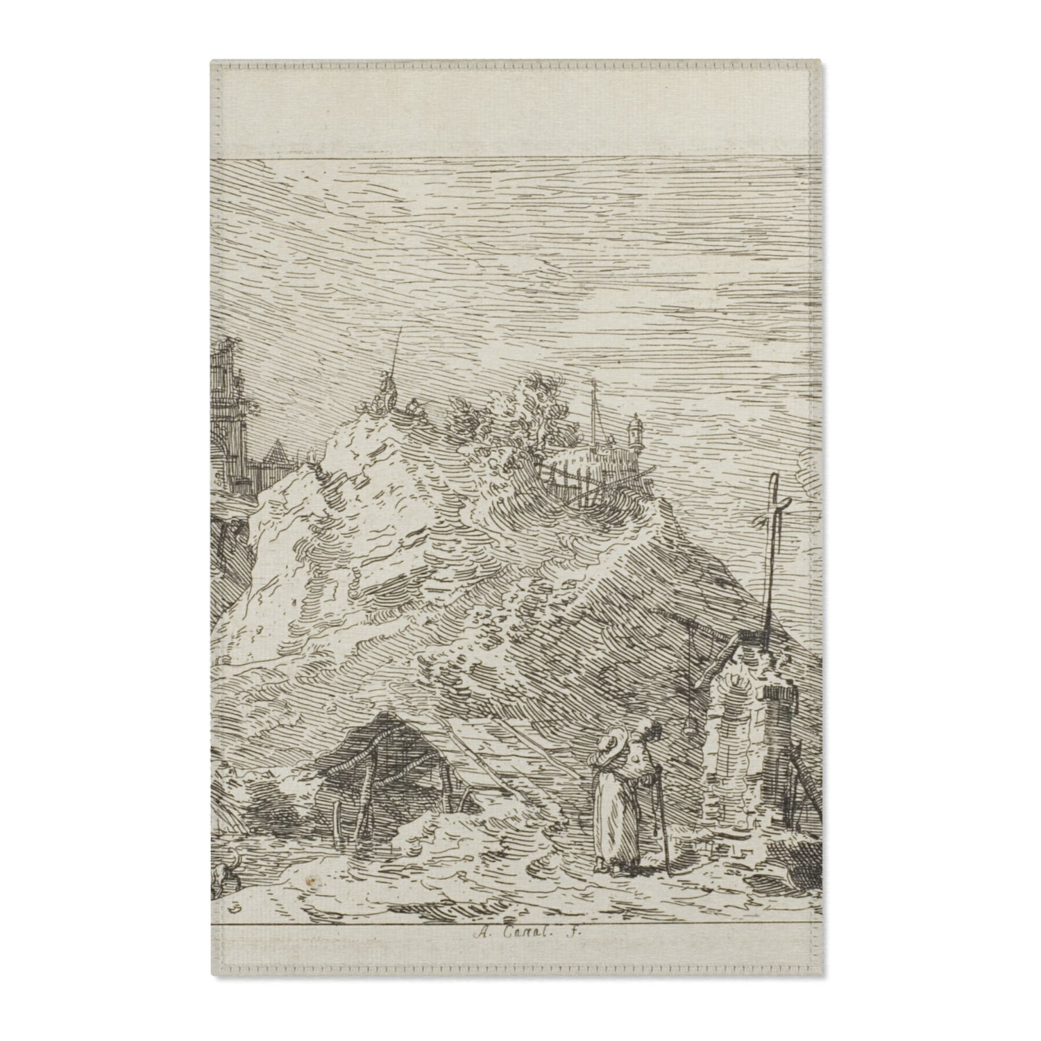 Landscape with the Pilgrim at Prayer - Canaletto Area Rug