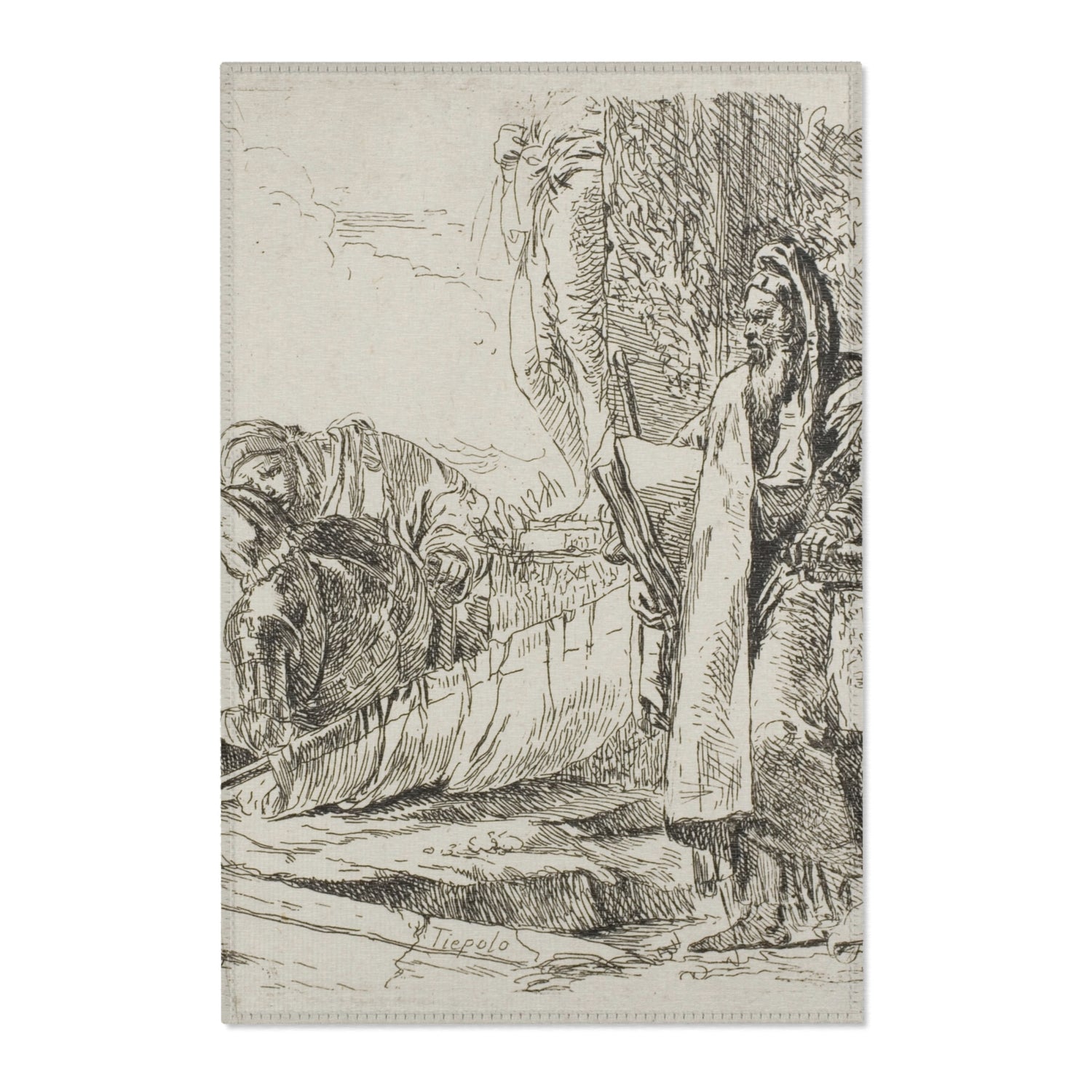 Standing Philosopher and Two Other Figures - Giovanni Battista Tiepolo Area Rug