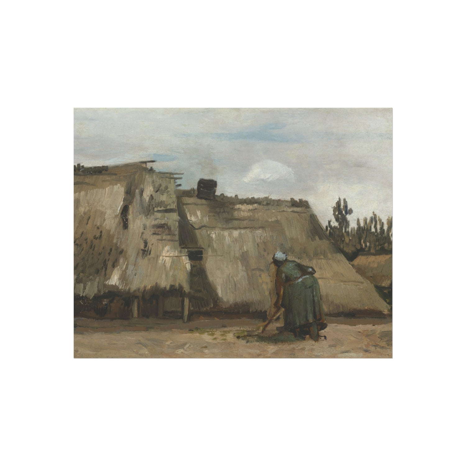 Vincent van Gogh - A Peasant Woman Digging in Front of Her Cottage | Fine Art Poster