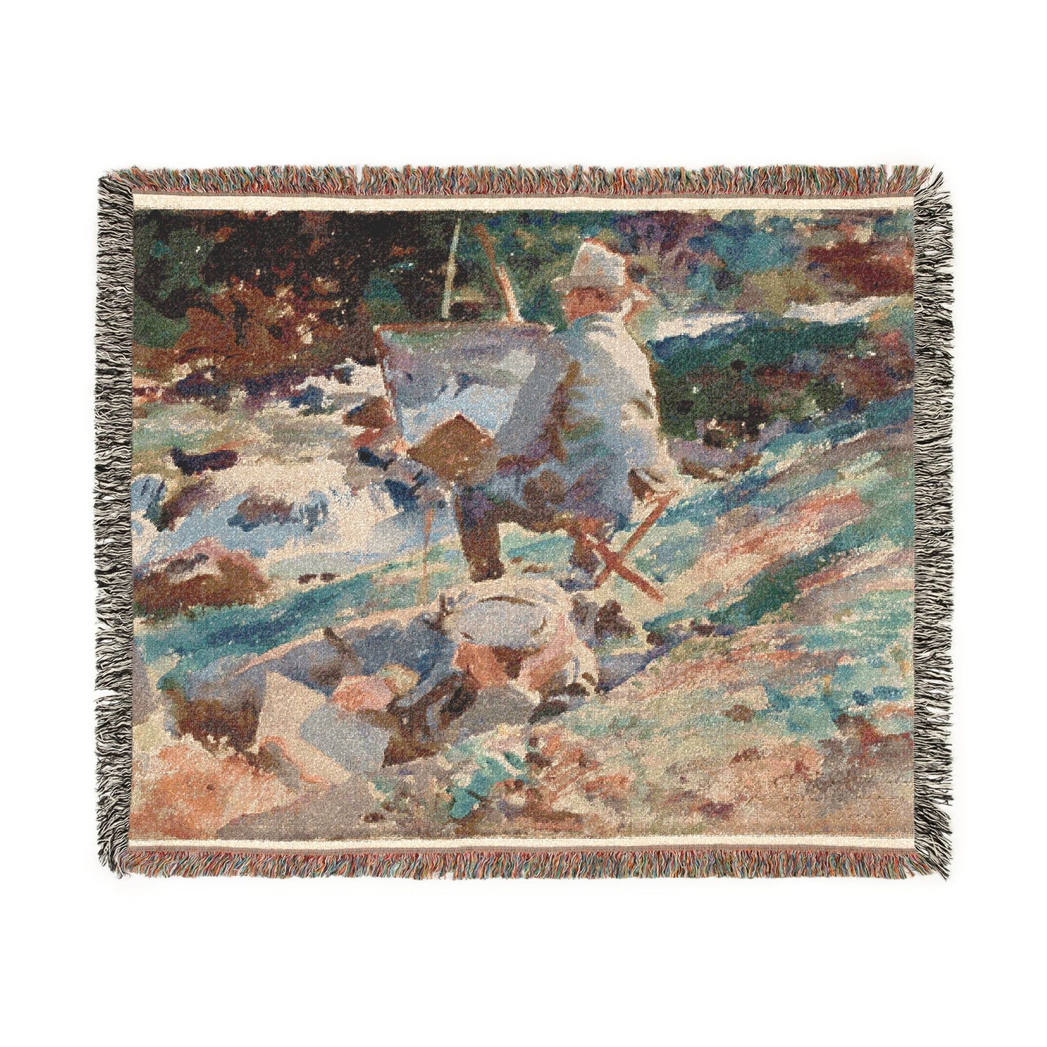 An Artist at His Easel - John Singer Sargent Tapestry Blanket