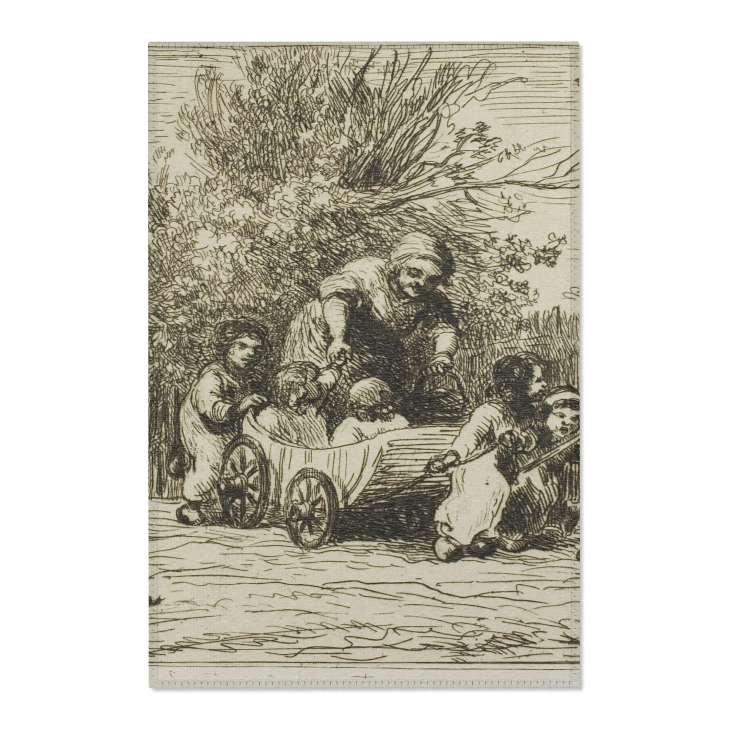The Heritage of the Wagon - Charles François Daubigny Area Rug