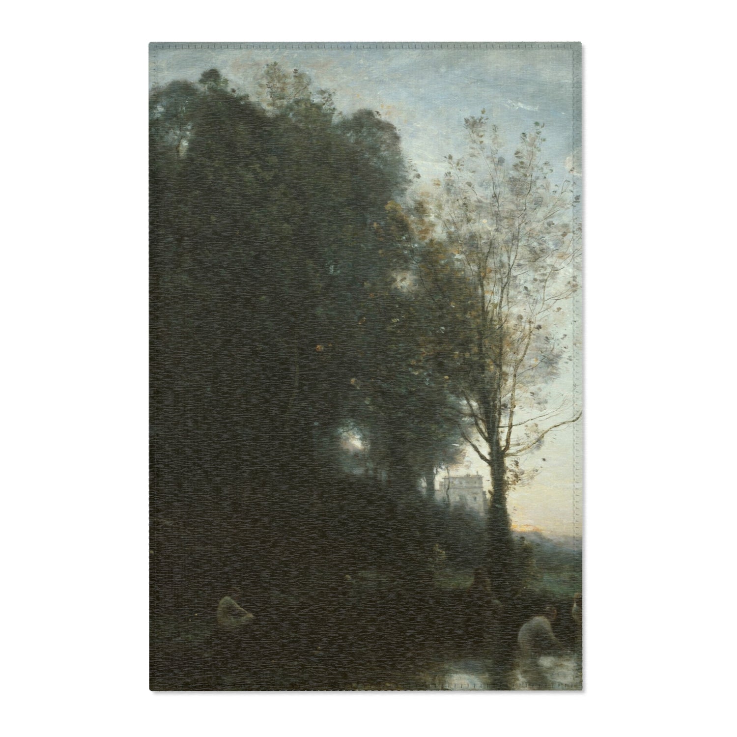 Bathing Nymphs and Child - Jean Baptiste Camille Corot Area Rug