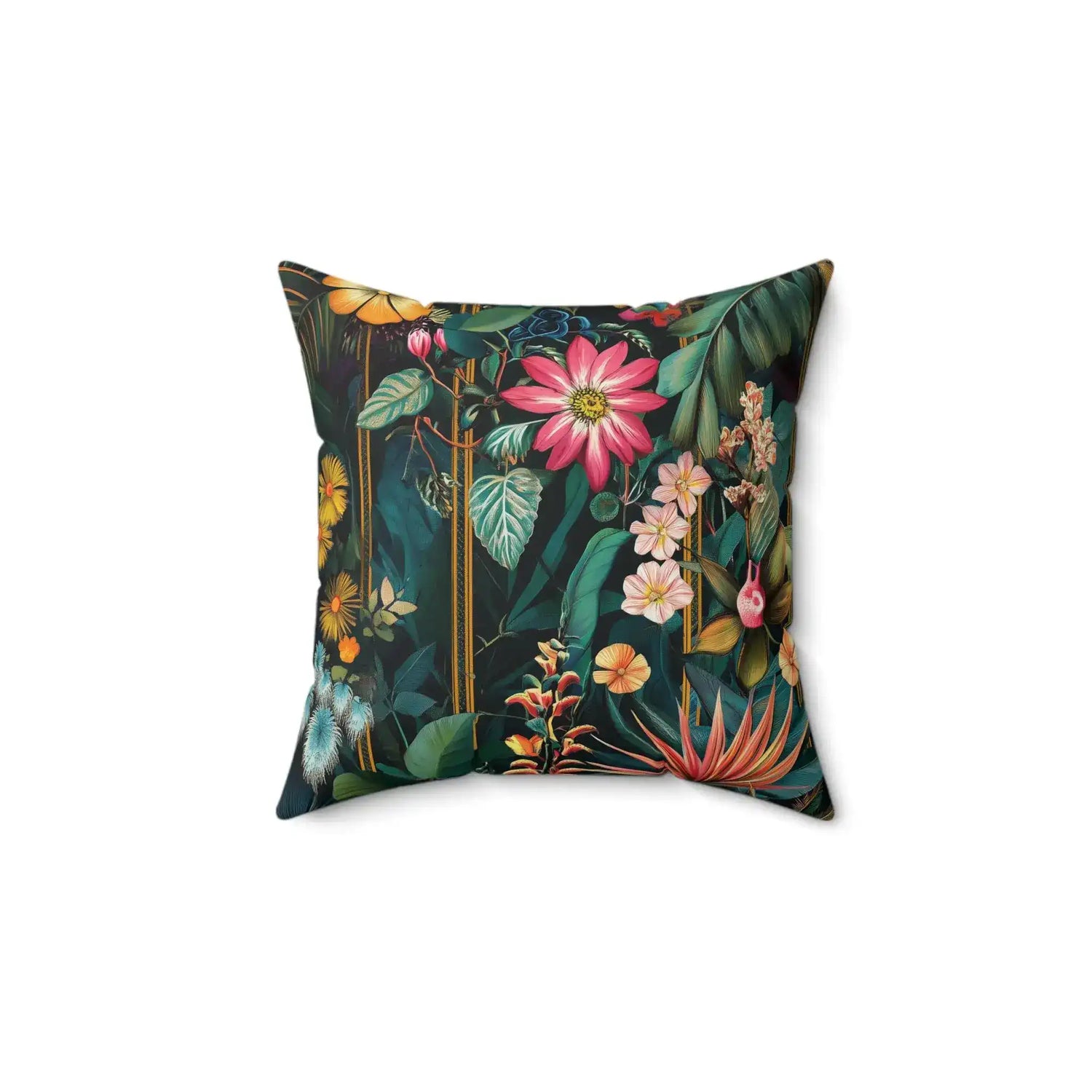 Tropical Flower Garden Throw Pillow