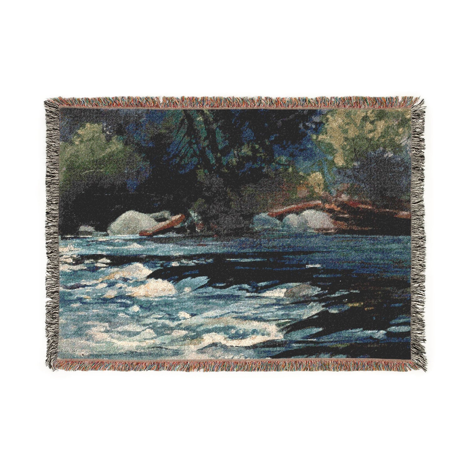 The Rapids, Hudson River, Adirondacks - Winslow Homer Tapestry Blanket