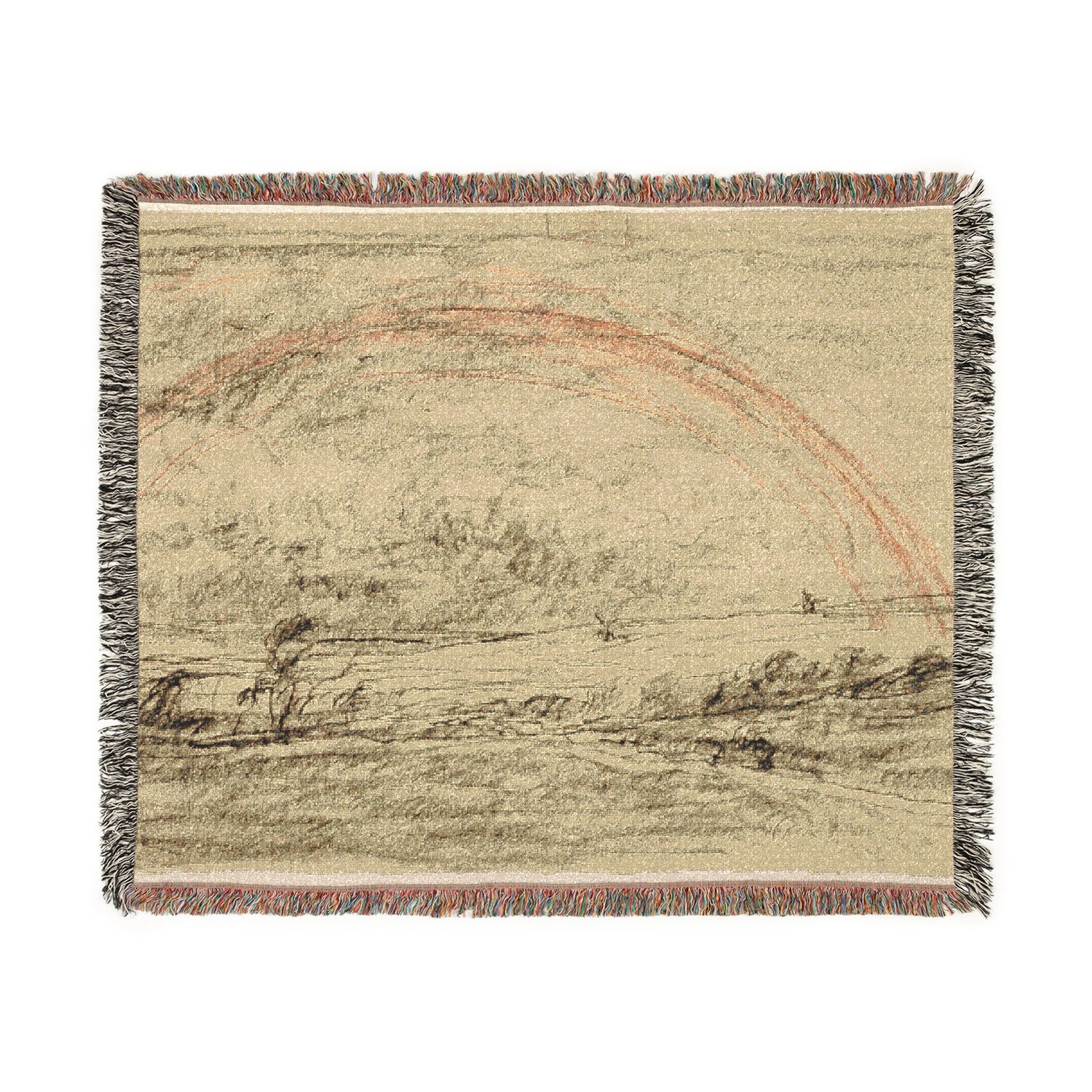 Landscape with a Rainbow - Charles François Daubigny Tapestry Blanket