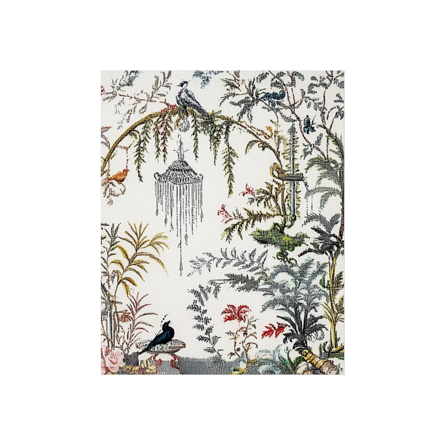 Vintage Garden Birds Fine Art Poster