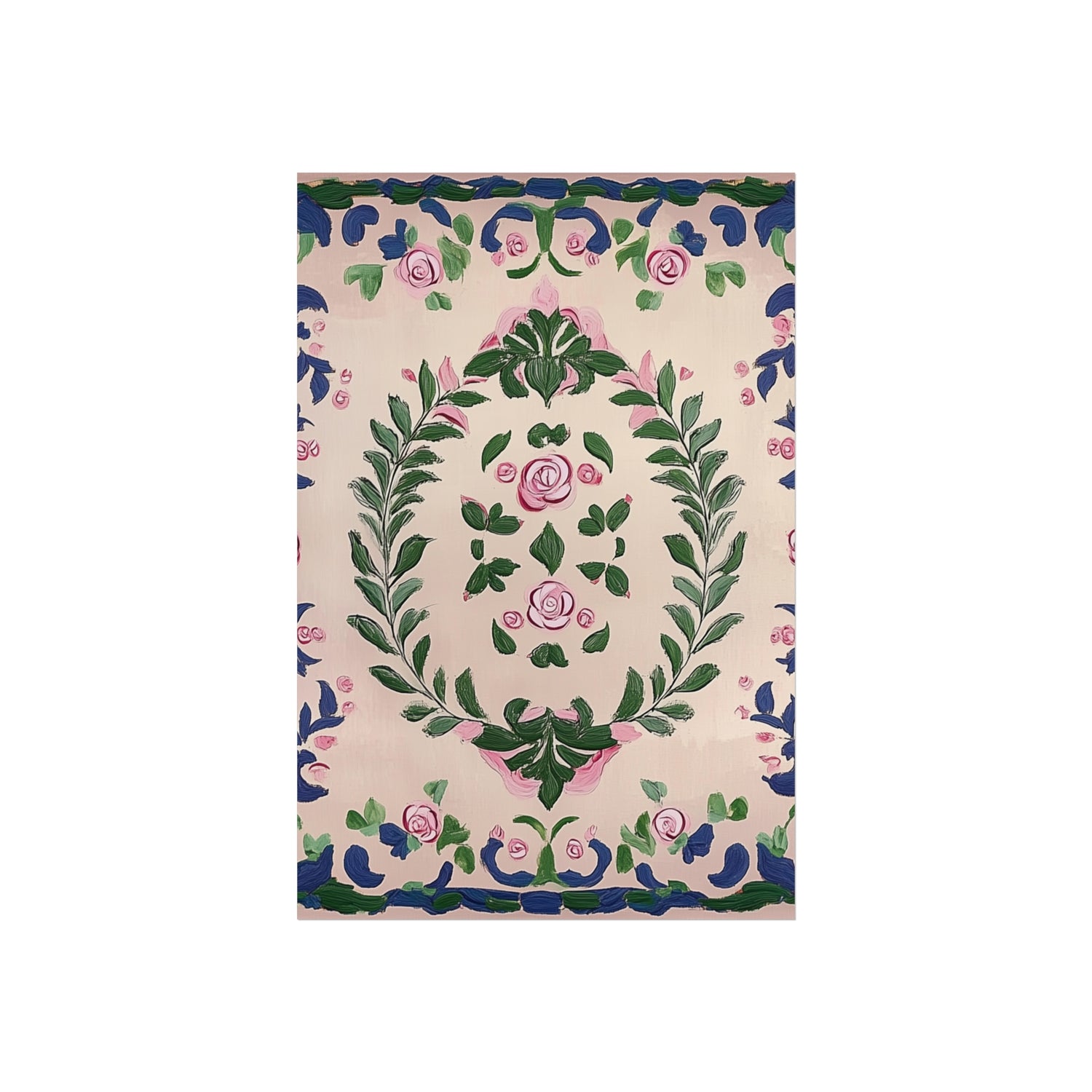 Hand-Painted Rose Garden Fine Art Poster