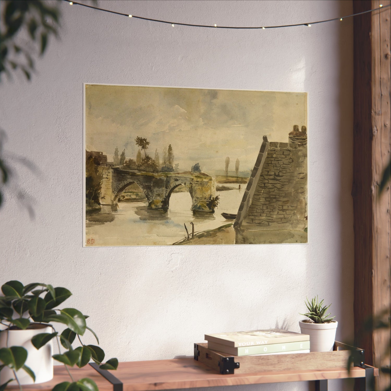 The Old Bridge at Mantes - Eugène Delacroix Fine Art Poster